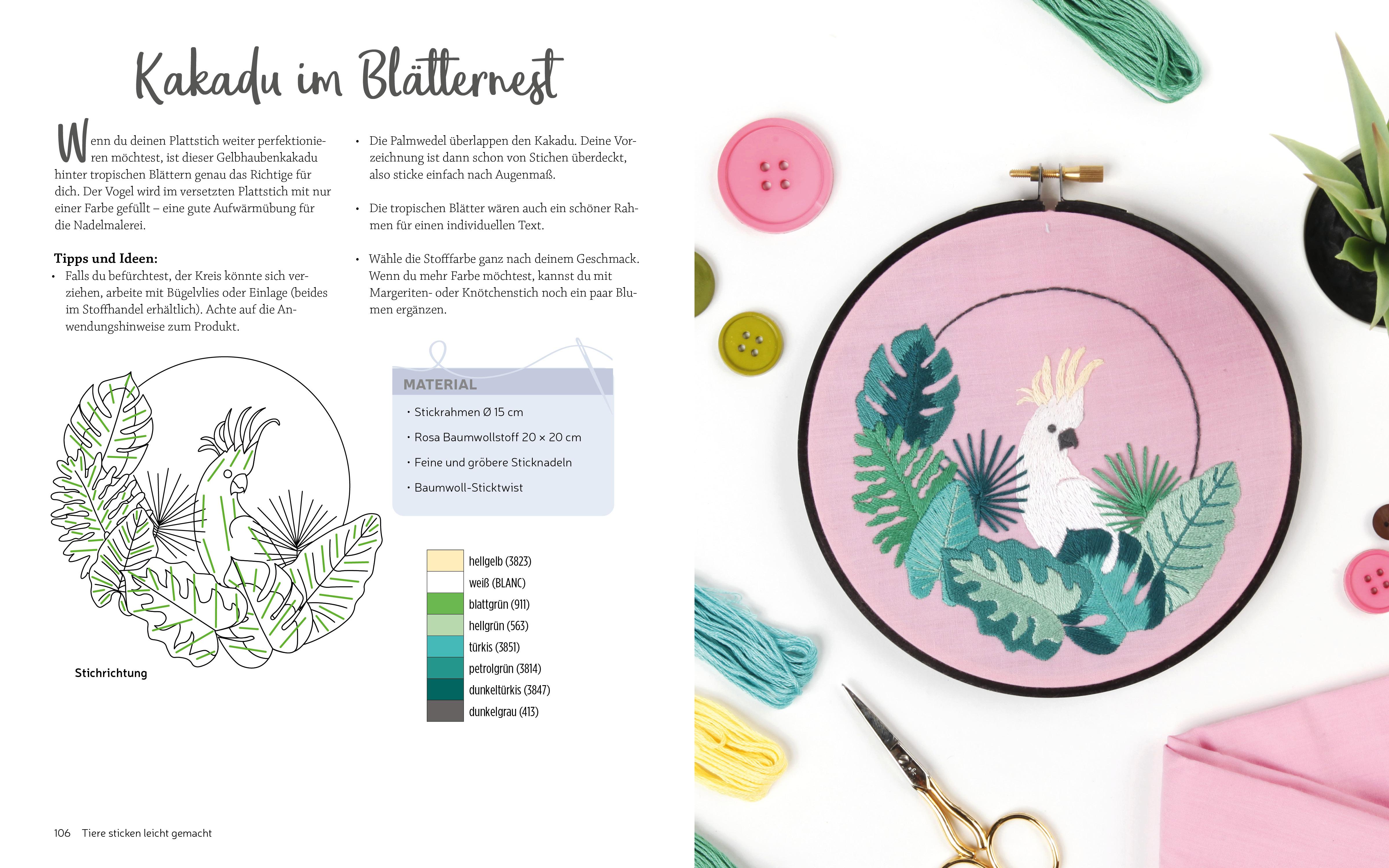 Beispielinhalt (Bild) Tiere Sticken leicht gemacht