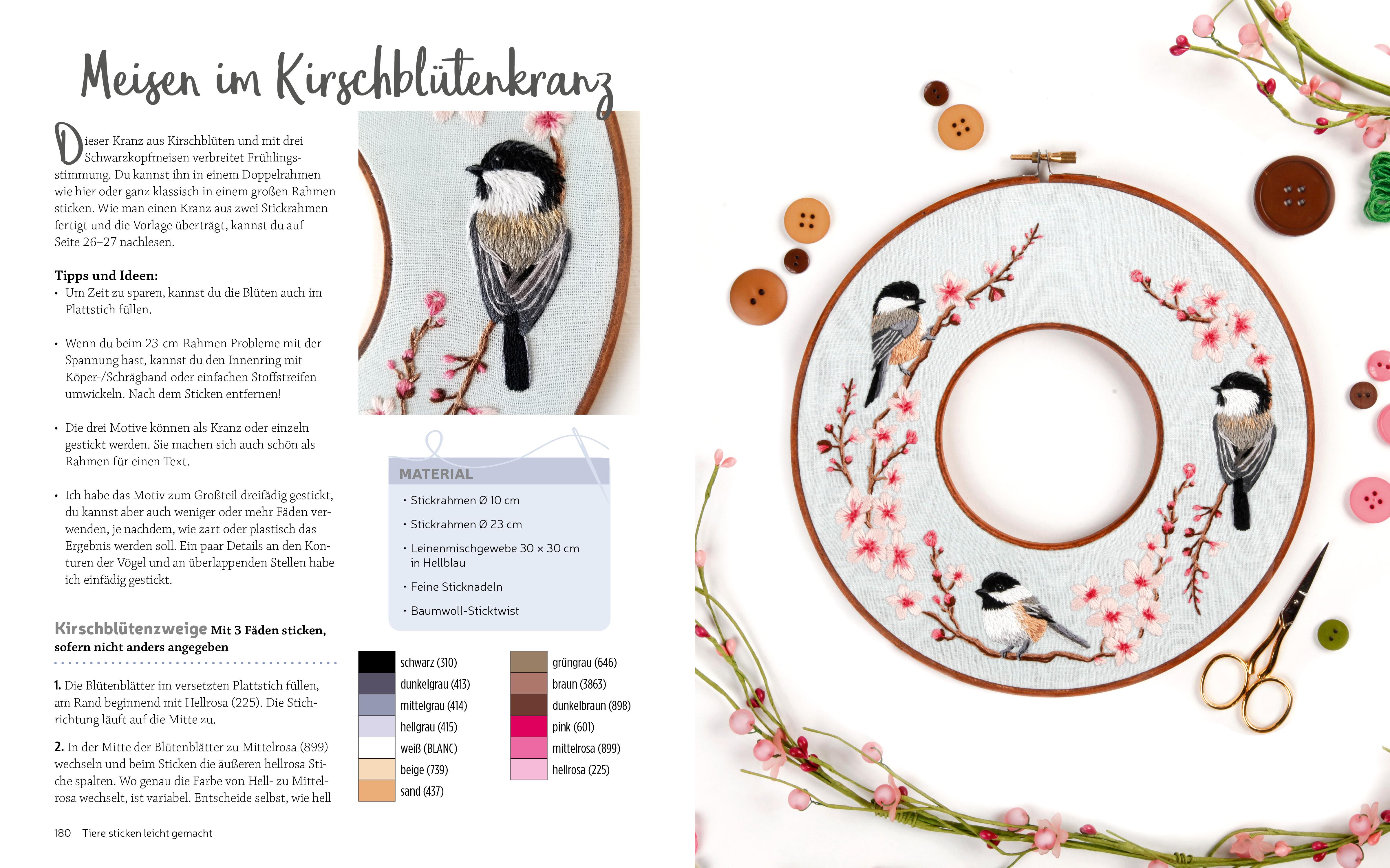Beispielinhalt (Bild) Tiere Sticken leicht gemacht