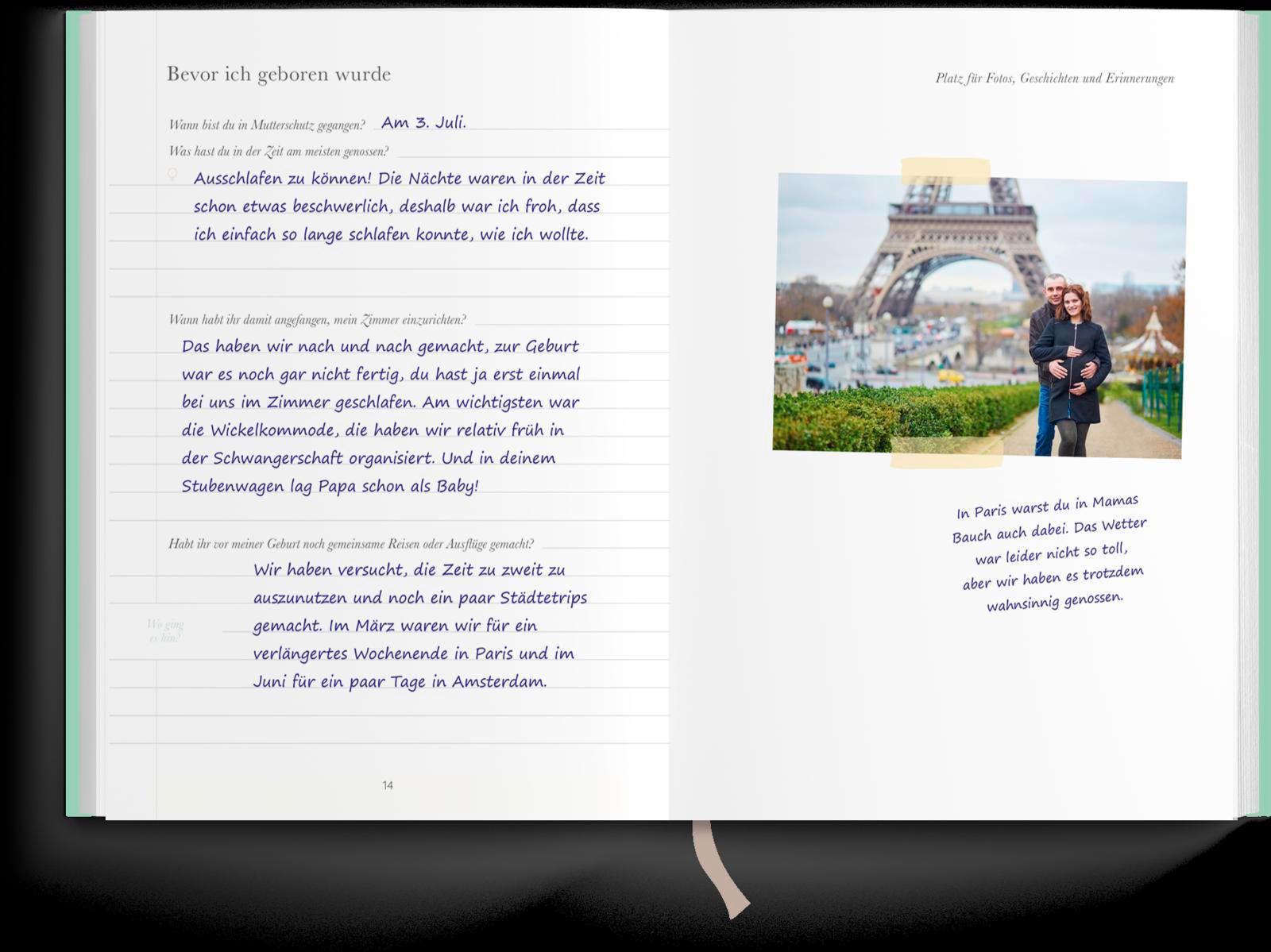 Beispielinhalt (Bild) Mama und Papa erzählen über dich