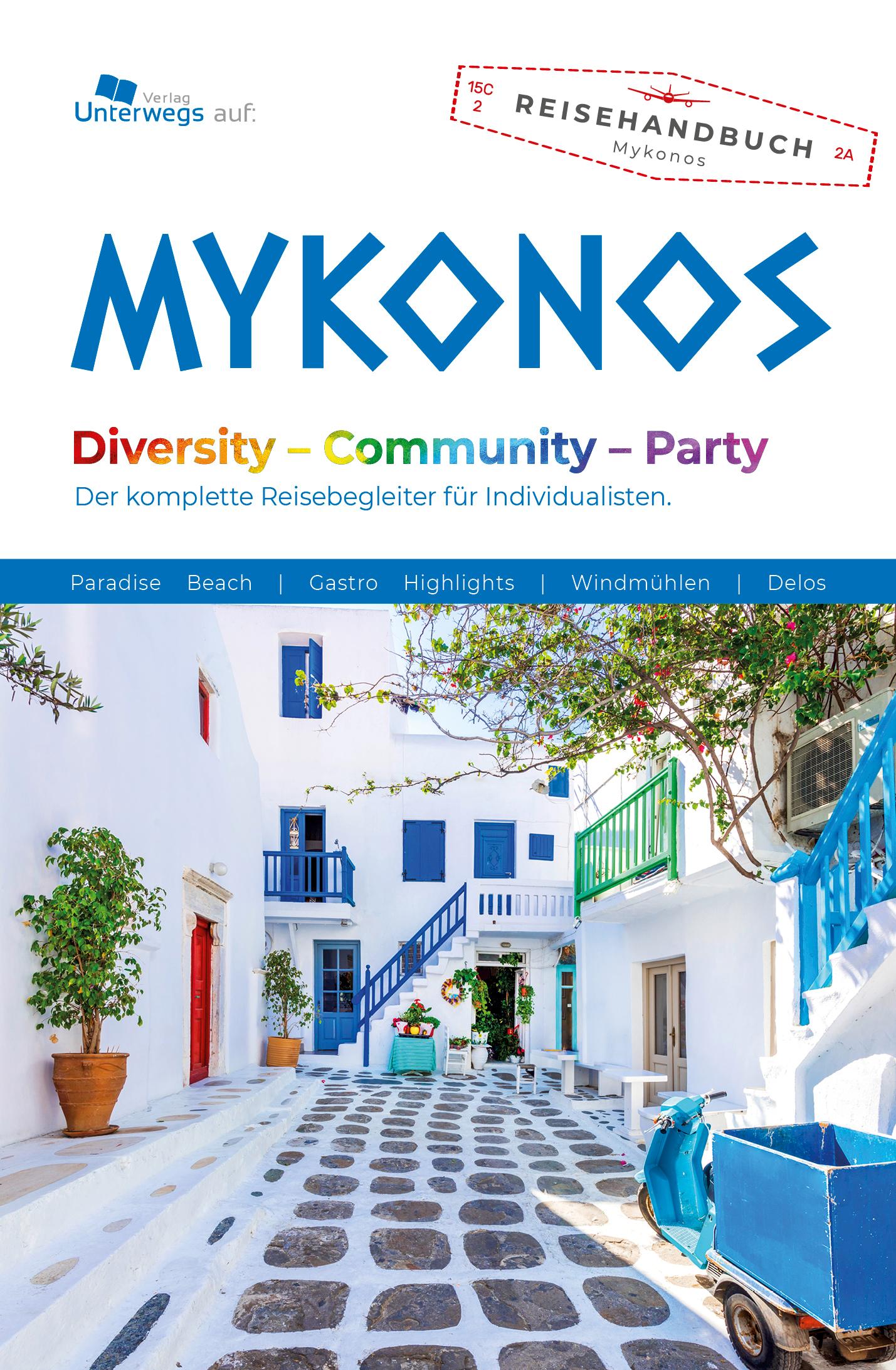 Vorderes Coverbild Unterwegs Verlag Reiseführer Mykonos