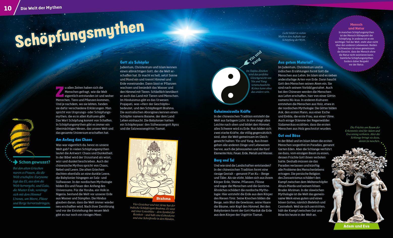 Beispielinhalt (Bild) WAS IST WAS Band 146 Mythologie. Göttinnen, Helden und magische Wesen