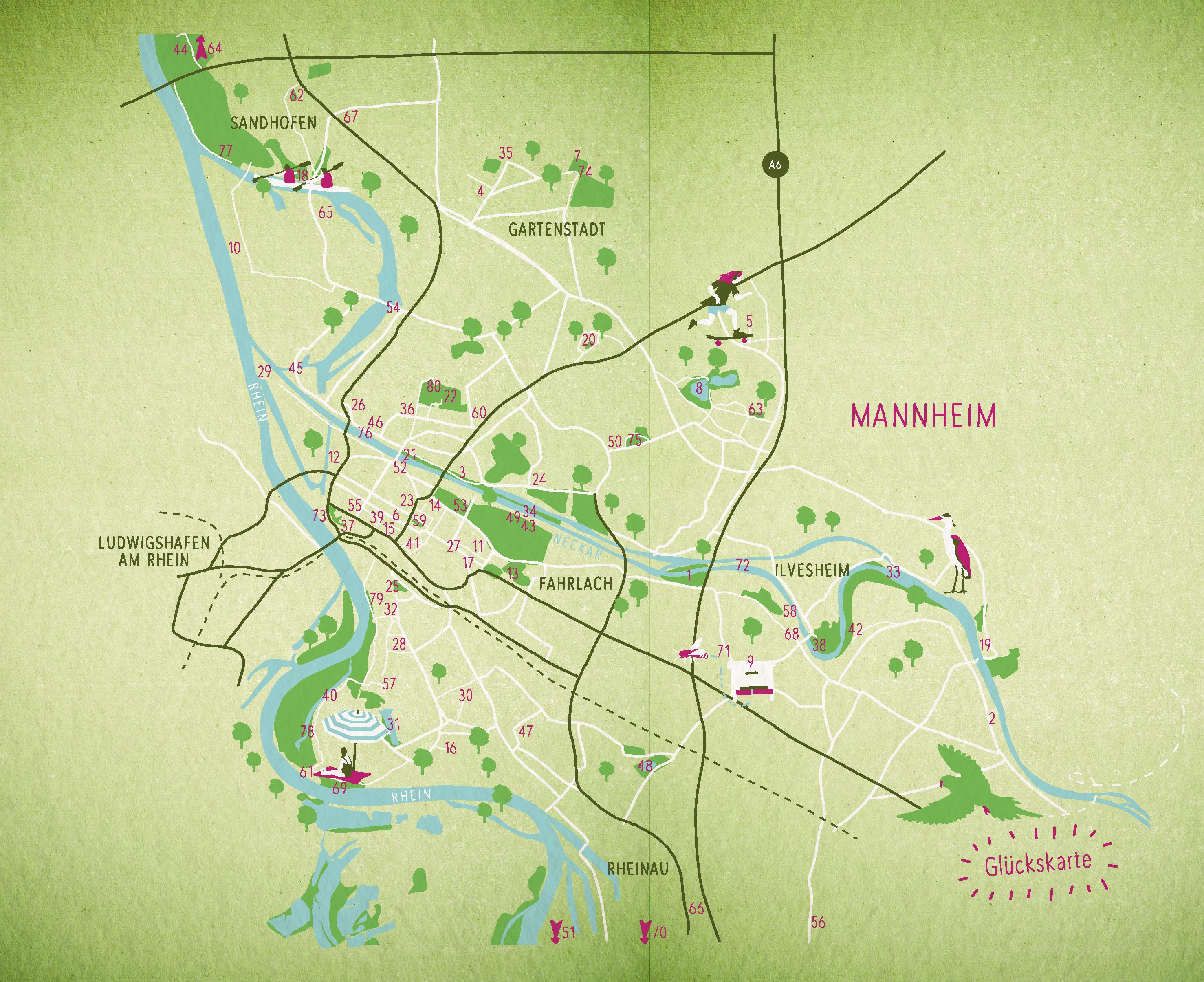 Beispielinhalt (Bild) Grüne Glücksorte in Mannheim