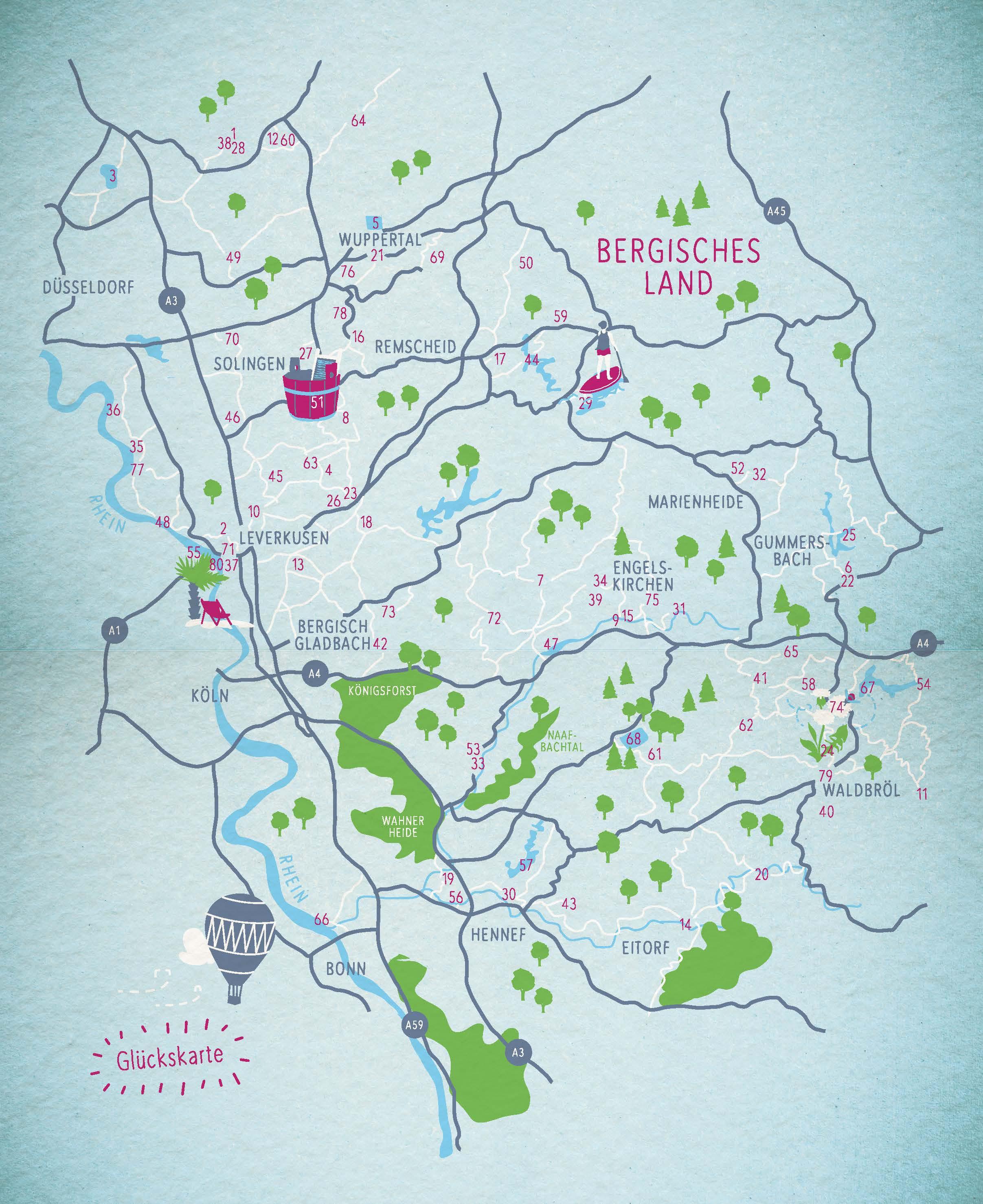 Beispielinhalt (Bild) Blaue Glücksorte im Bergischen Land