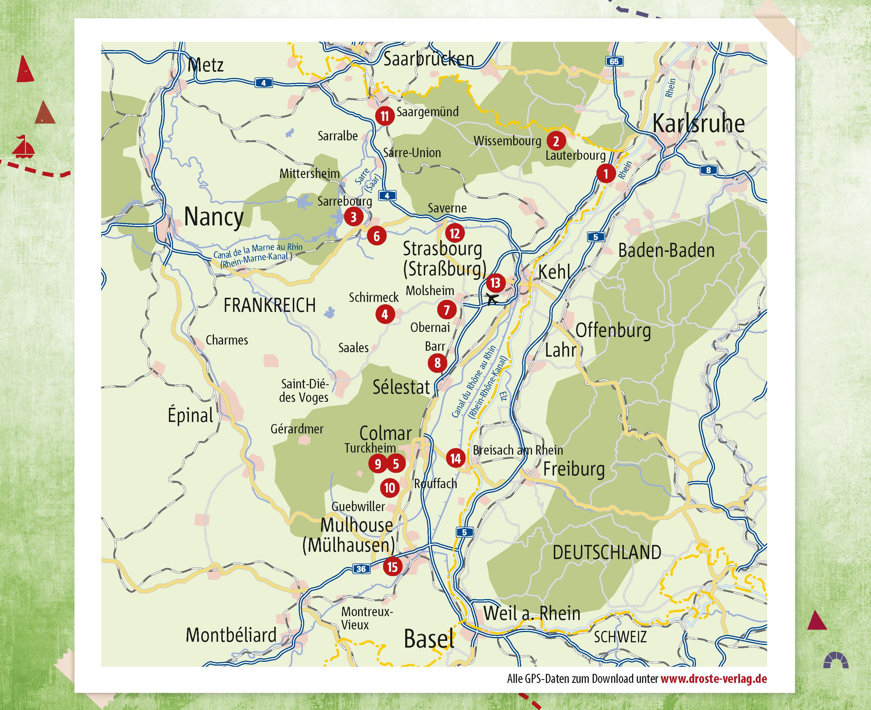 Beispielinhalt (Bild) Elsass. Radeln für die Seele