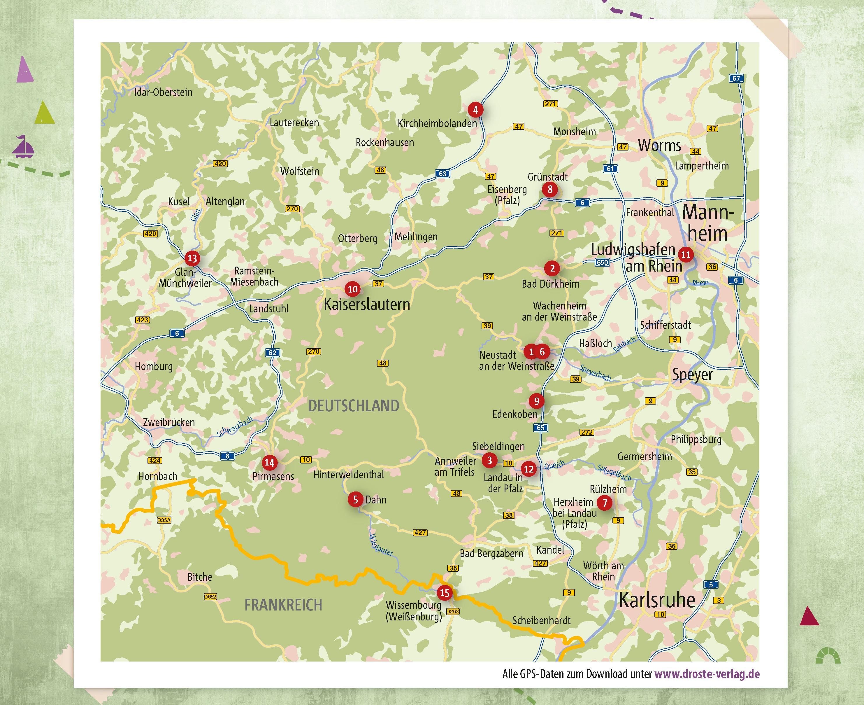 Beispielinhalt (Bild) Pfalz. Radeln für die Seele