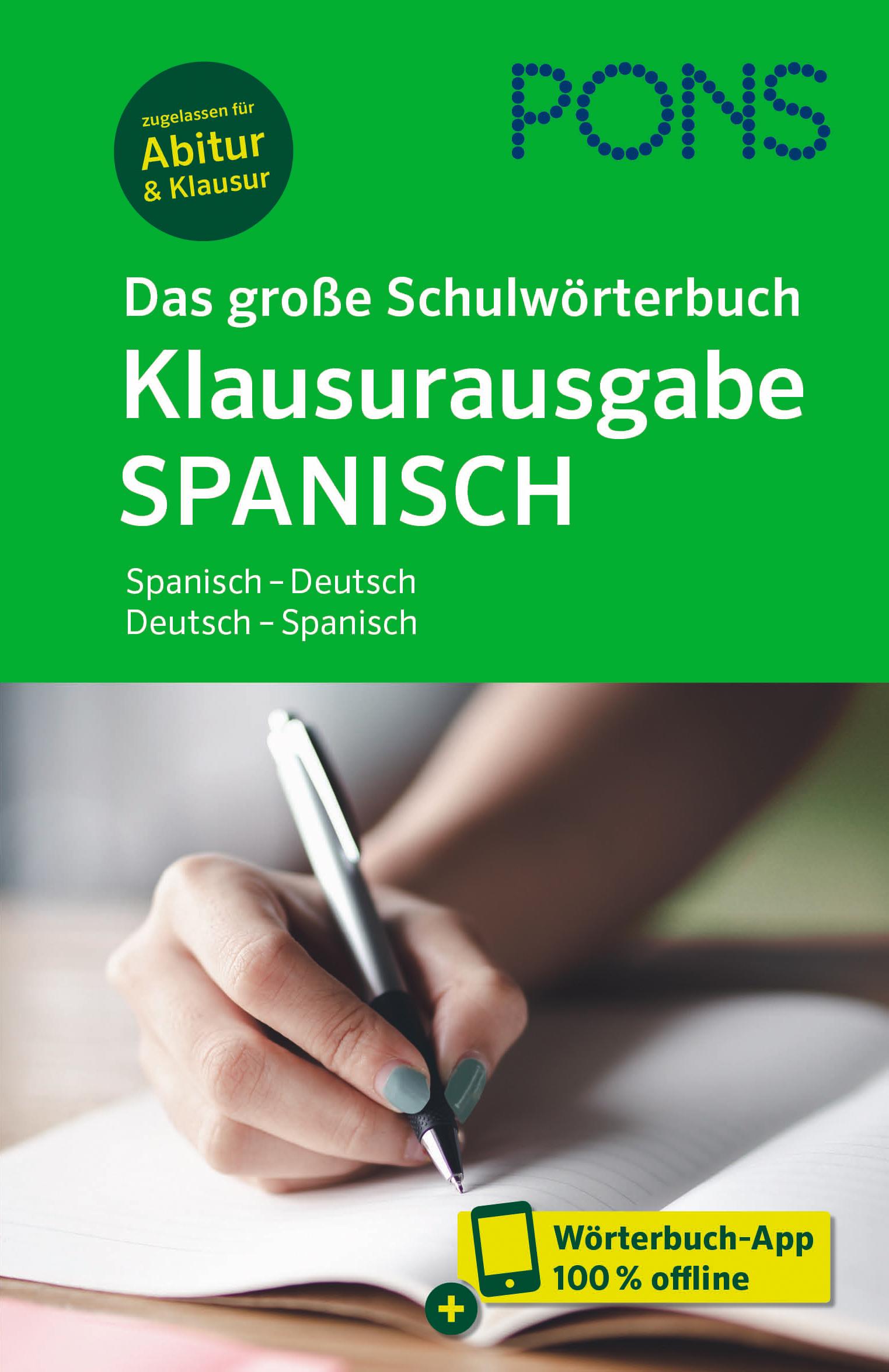 Vorderes Coverbild PONS Das große Schulwörterbuch Klausurausgabe Spanisch