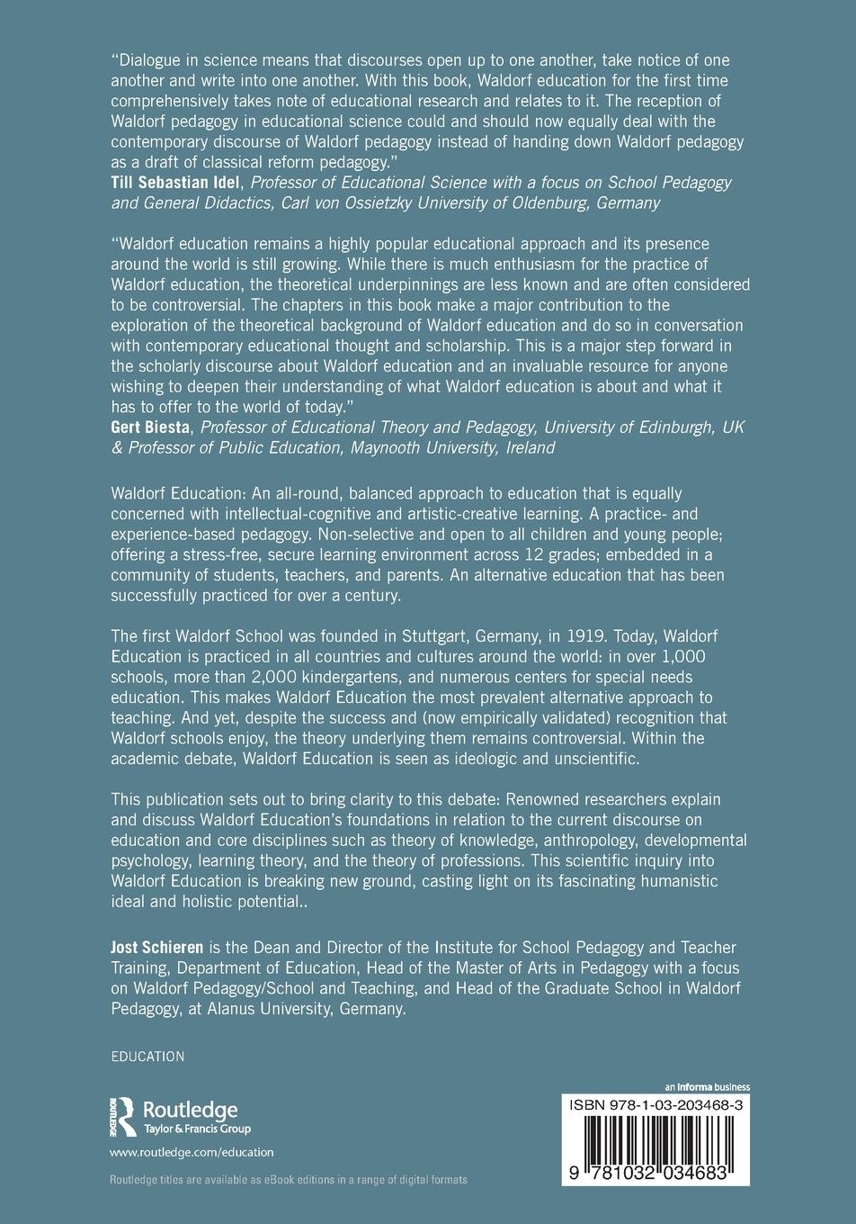 Rückseitencover Handbook of Research on Waldorf Education