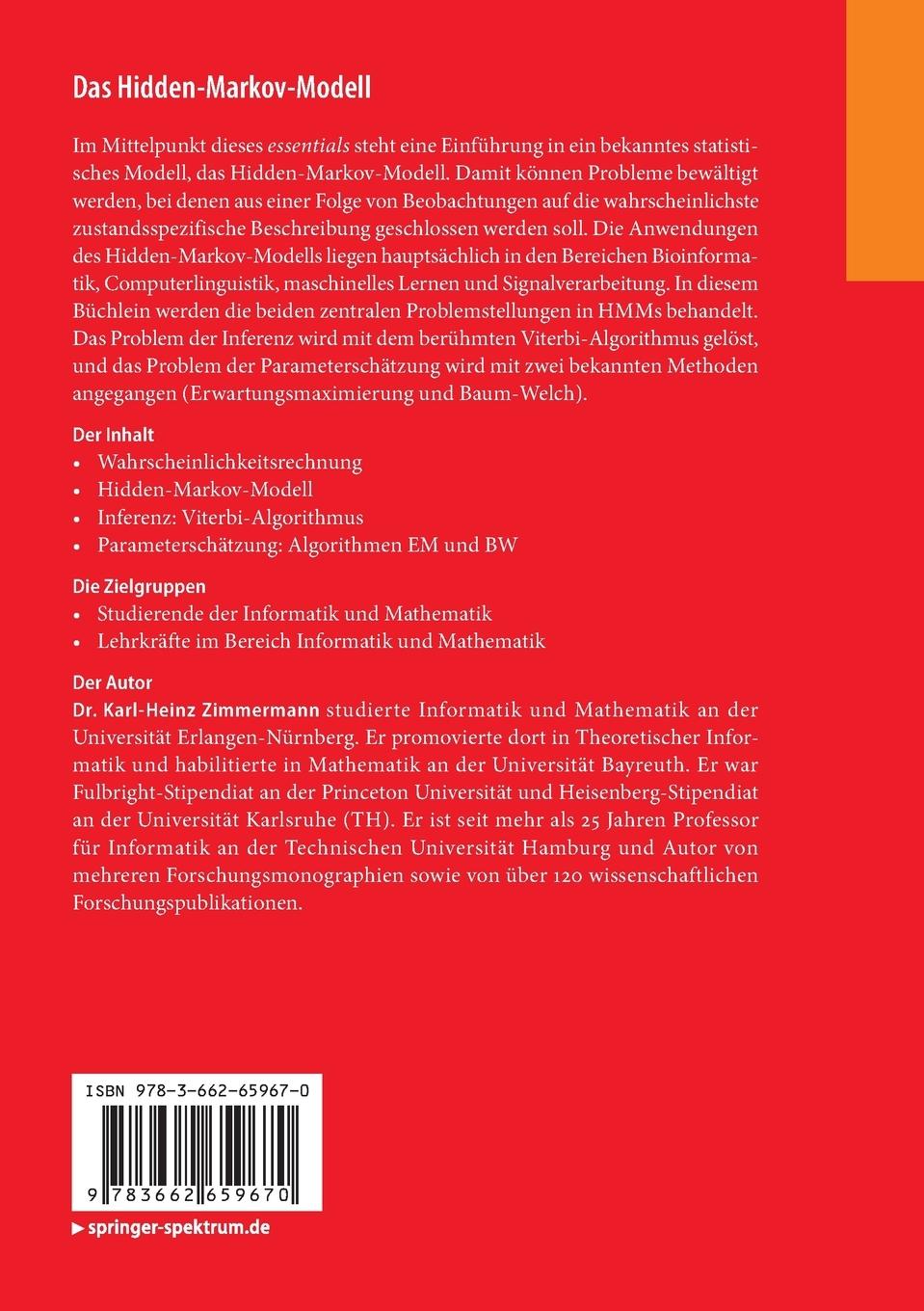 Rückseitencover Das Hidden-Markov-Modell