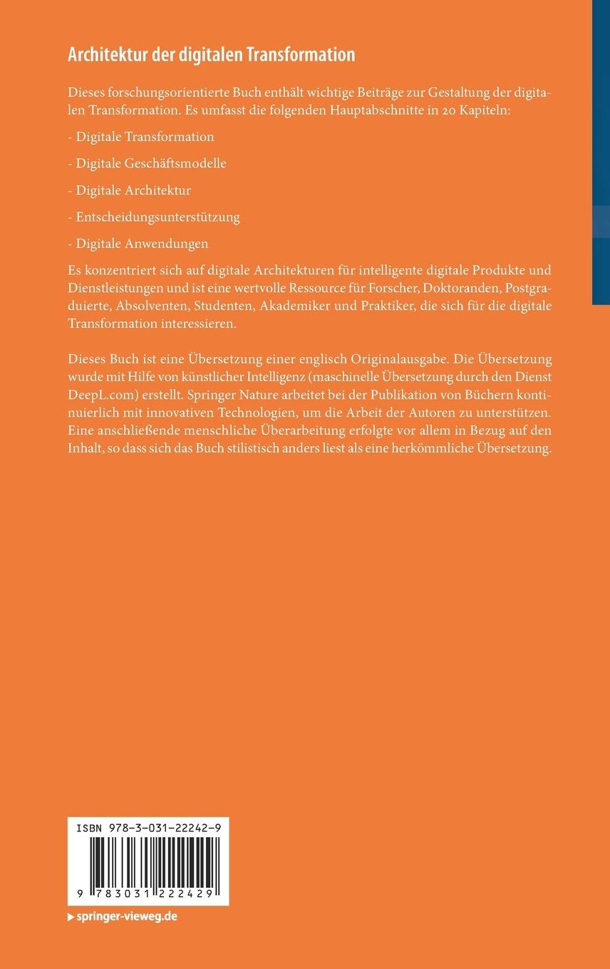 Rückseitencover Architektur der digitalen Transformation