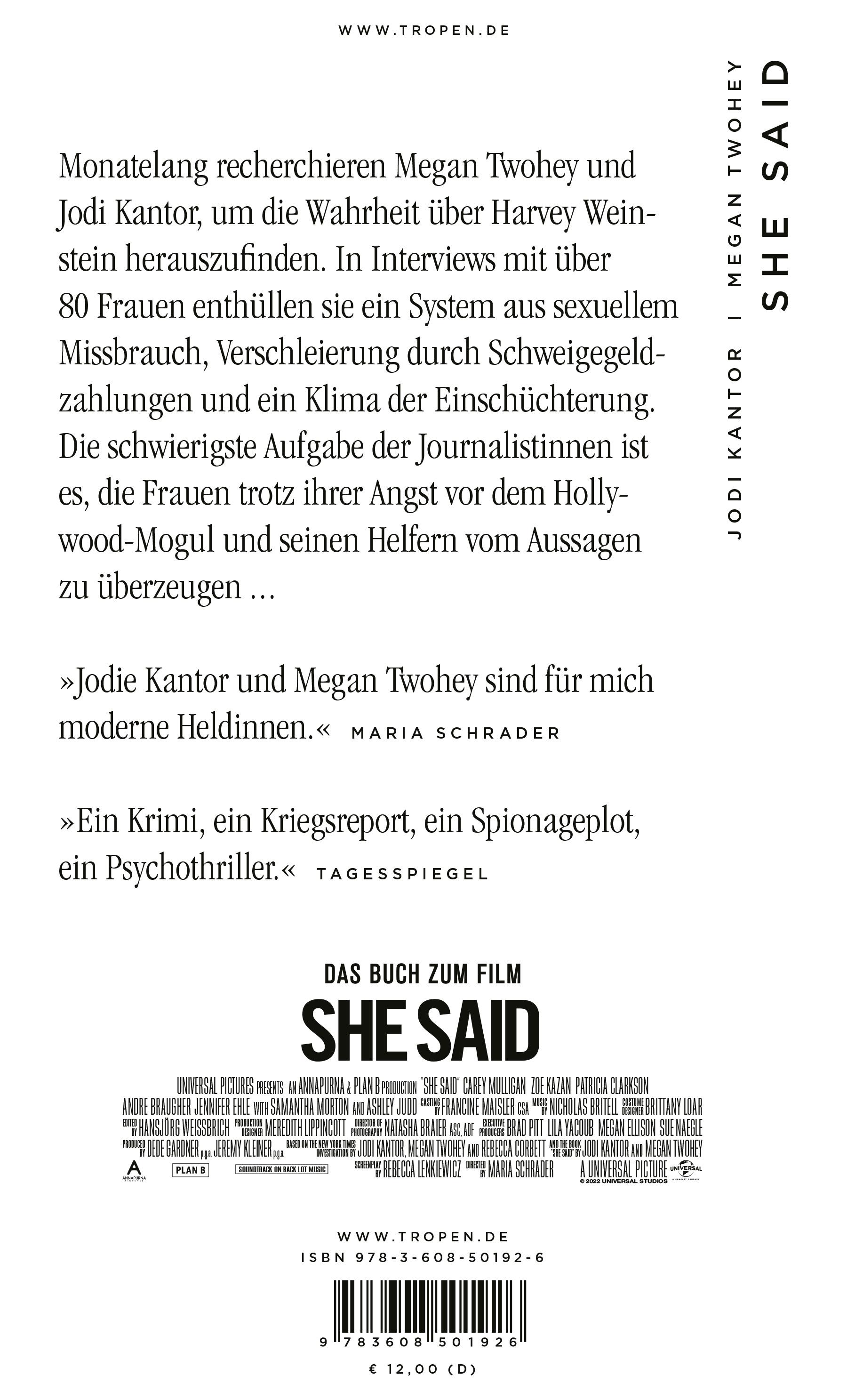 Rückseitencover She Said