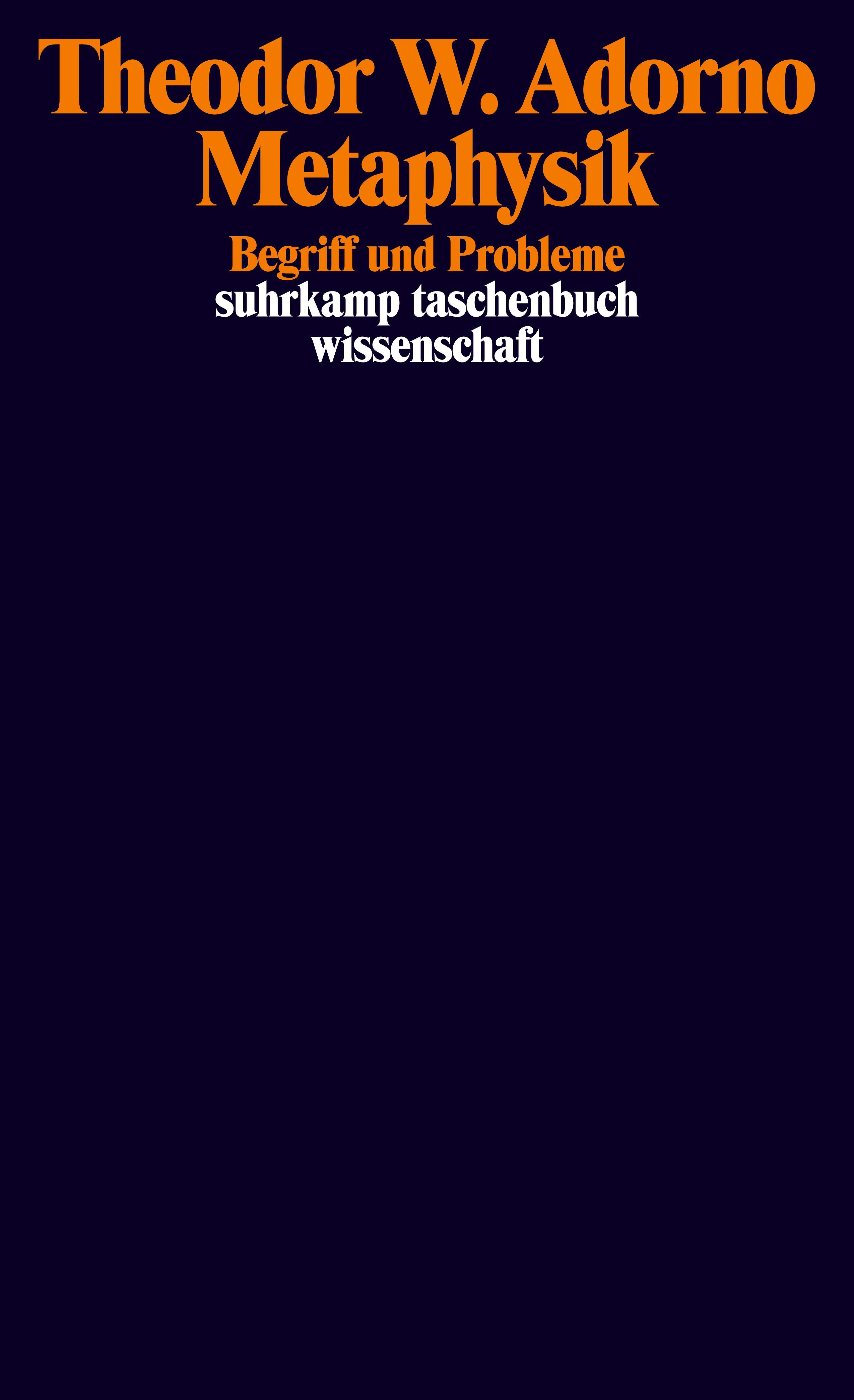 Vorderes Coverbild Metaphysik (1965)