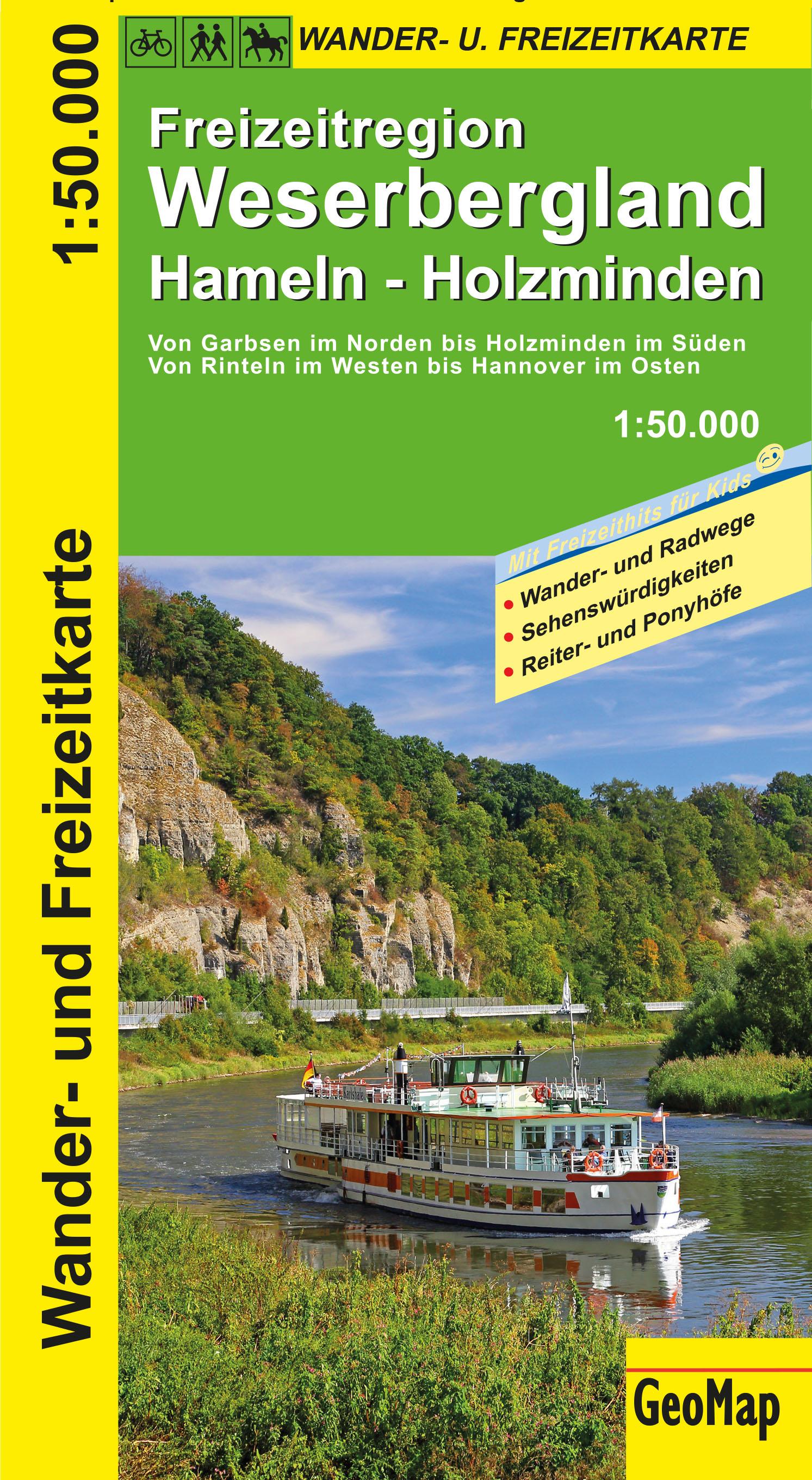 Vorderes Coverbild Weserbergland 1:50.000 Wander- und Freizeitkarte