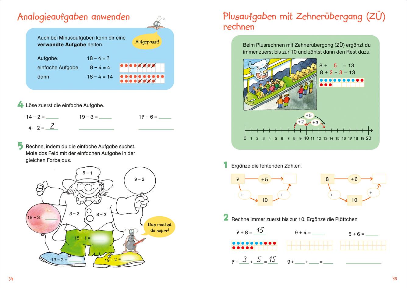 Beispielinhalt (Bild) Fit für Mathe 1. Klasse. Lernen und verstehen