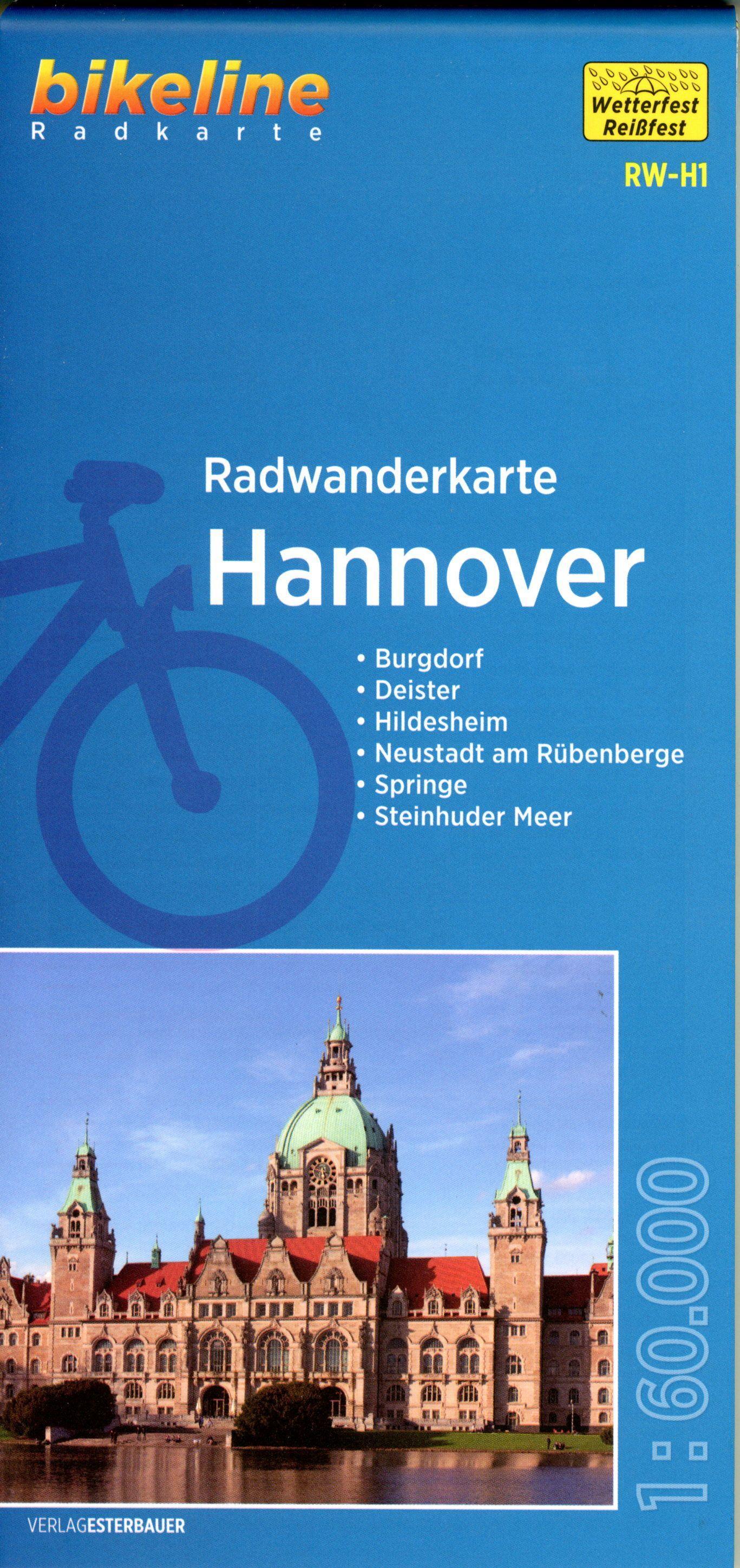 Vorderes Coverbild Radwanderkarte Hannover RW-H1