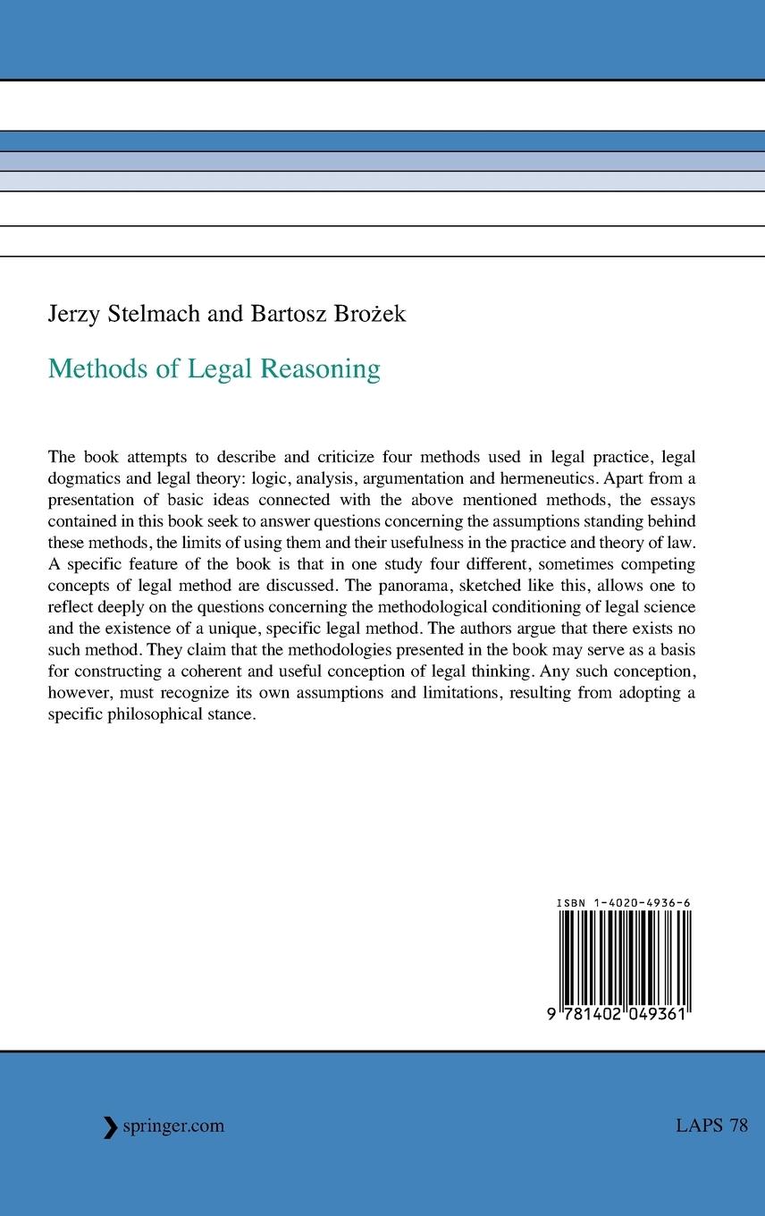 Rückseitencover Methods of Legal Reasoning
