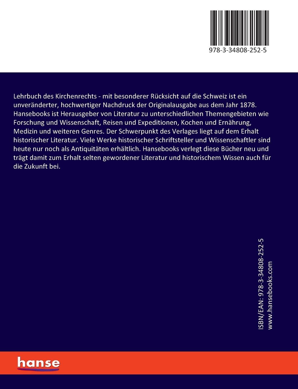 Rückseitencover Lehrbuch des Kirchenrechts