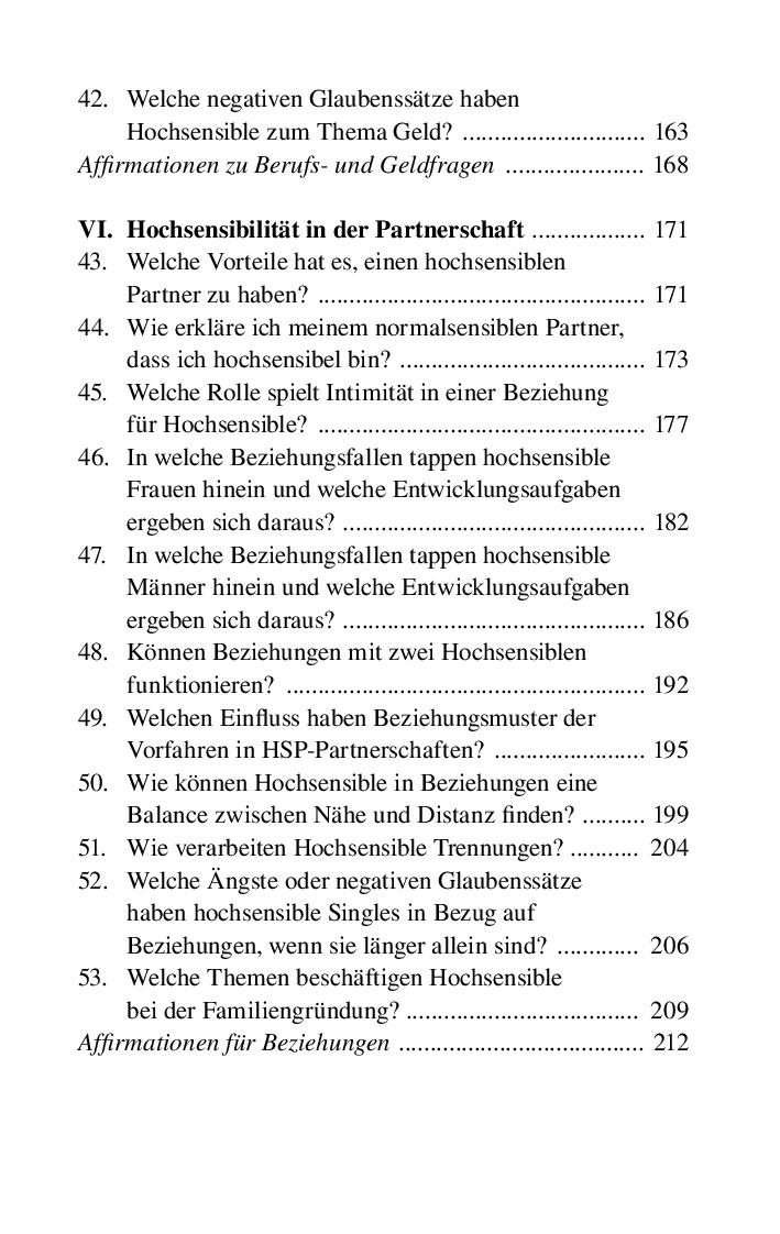 Beispielinhalt (Bild) Hochsensibel ist mehr als zartbesaitet. Die 100 häufigsten Fragen und Antworten. Ratgeber für Herausforderungen, Ängste & Konflikte. Praxisbuch zur Alltagsbewältigung & Stärkung des Selbsvertrauens