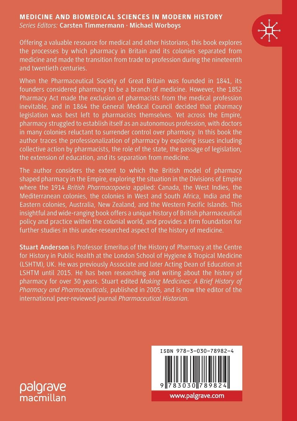 Rückseitencover Pharmacy and Professionalization in the British Empire, 1780-1970