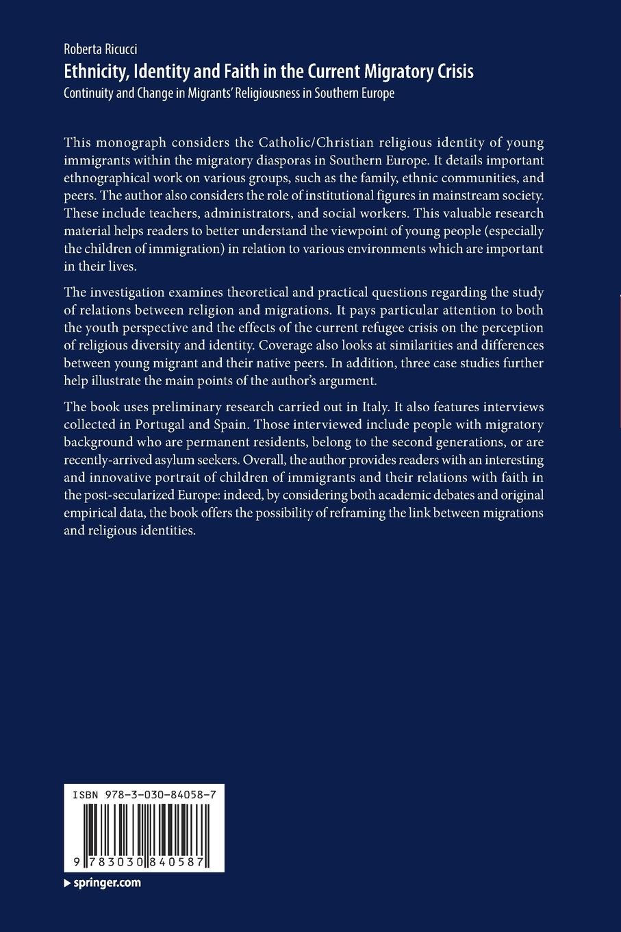 Rückseitencover Ethnicity, Identity and Faith in the Current Migratory Crisis