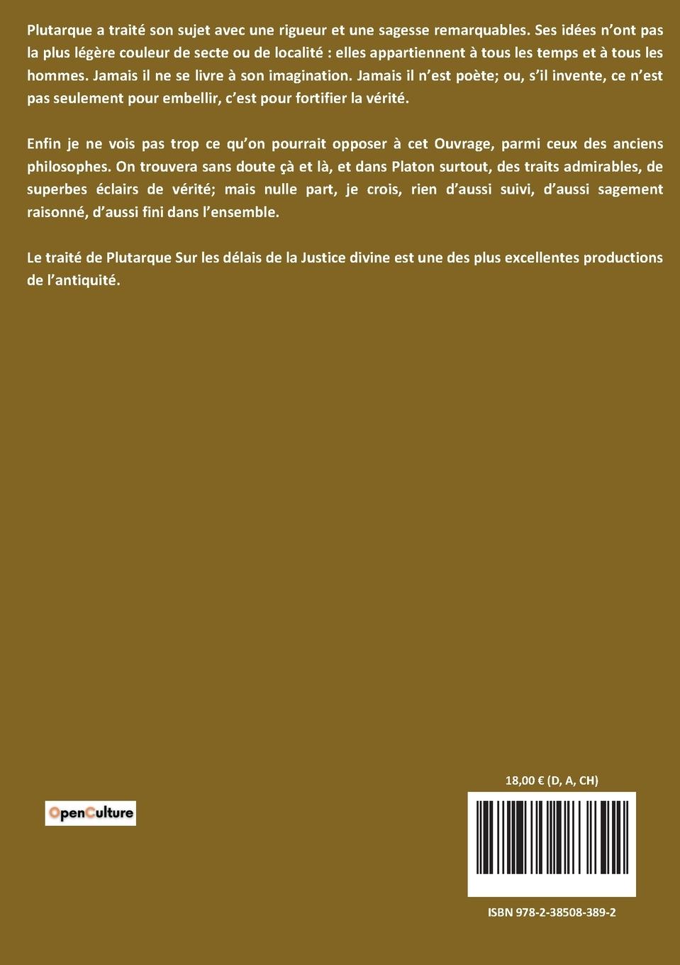 Rückseitencover Sur les délais de la justice divine dans la punition des coupables