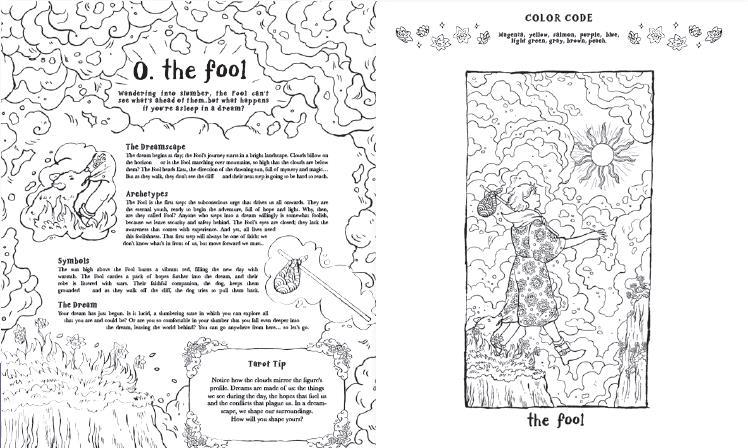 Beispielinhalt (Bild) Cosmic Slumber Tarot Coloring Book