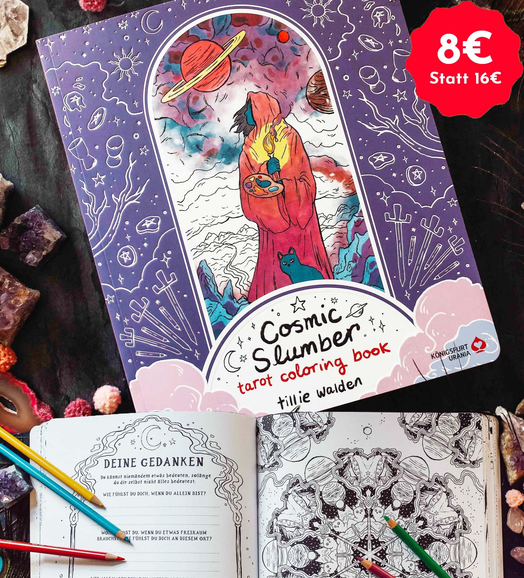 Vorderes Coverbild Cosmic Slumber Tarot Coloring Book