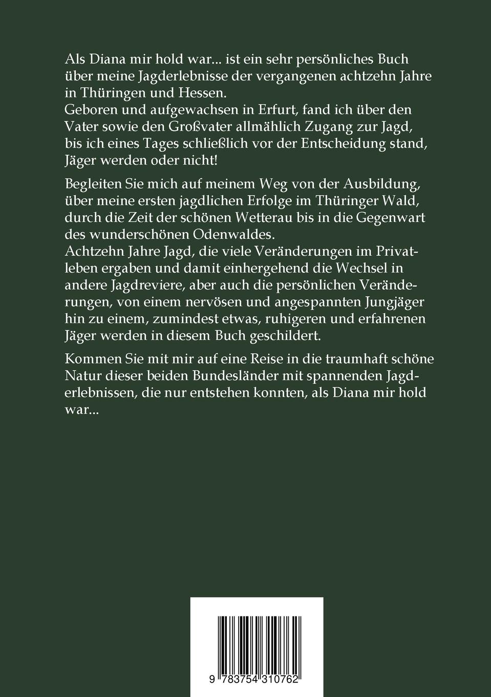 Rückseitencover Als Diana mir hold war