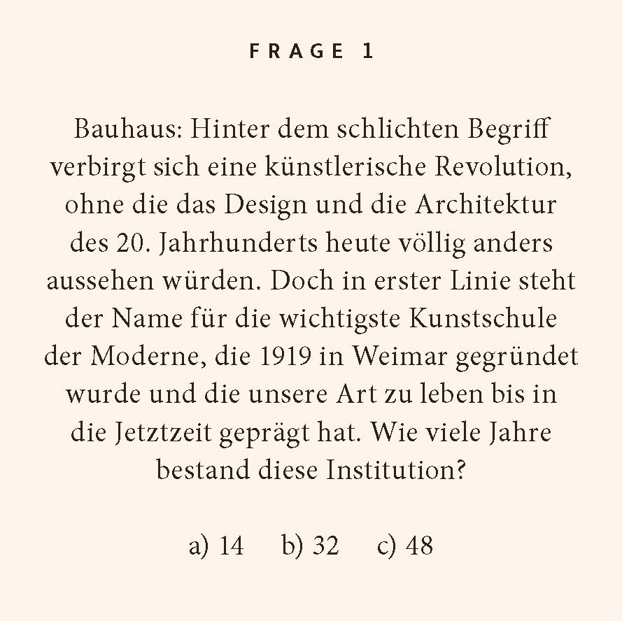Beispielinhalt (Bild) Bauhaus-Quiz