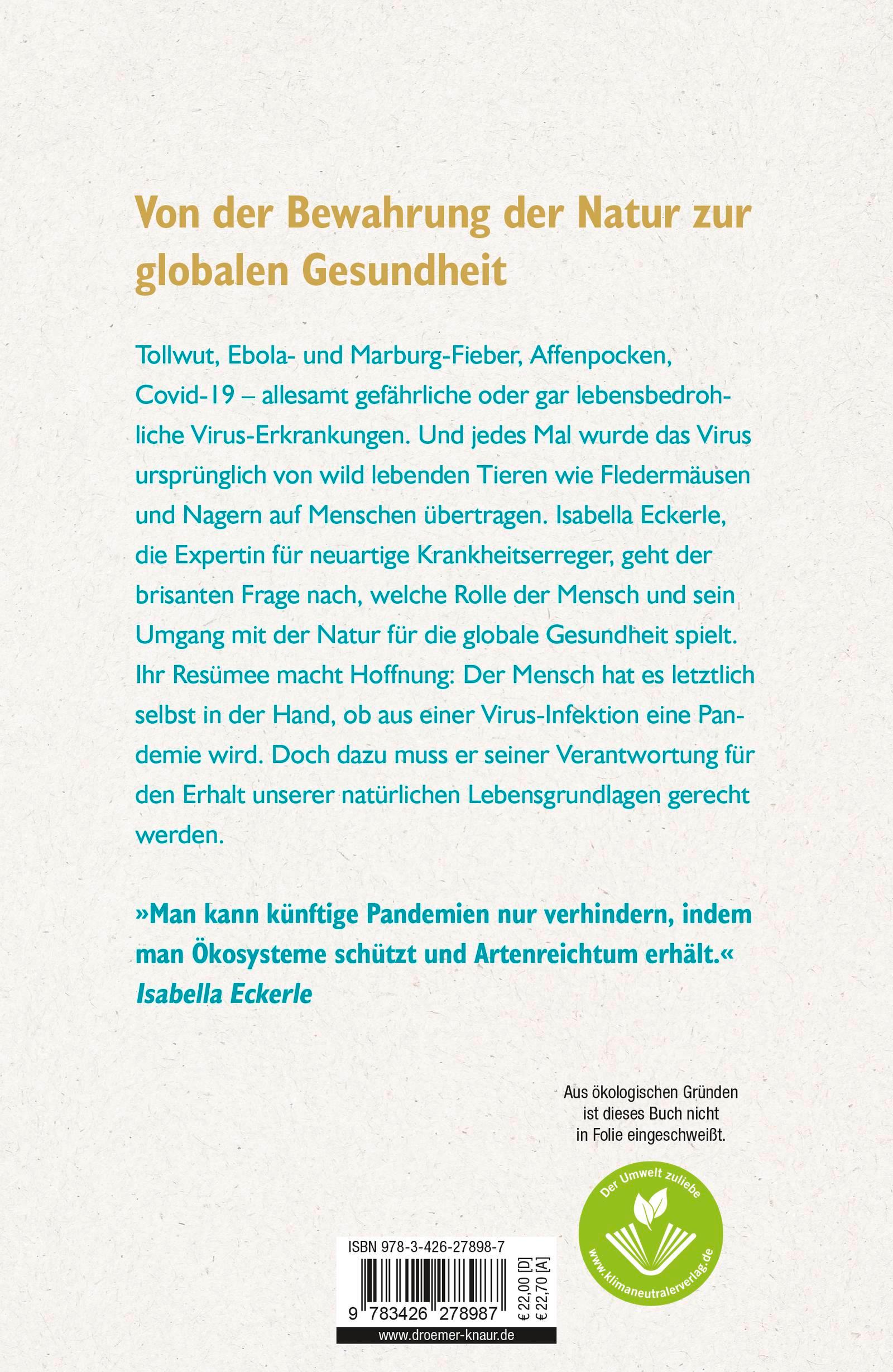 Rückseitencover Von Viren, Fledermäusen und Menschen