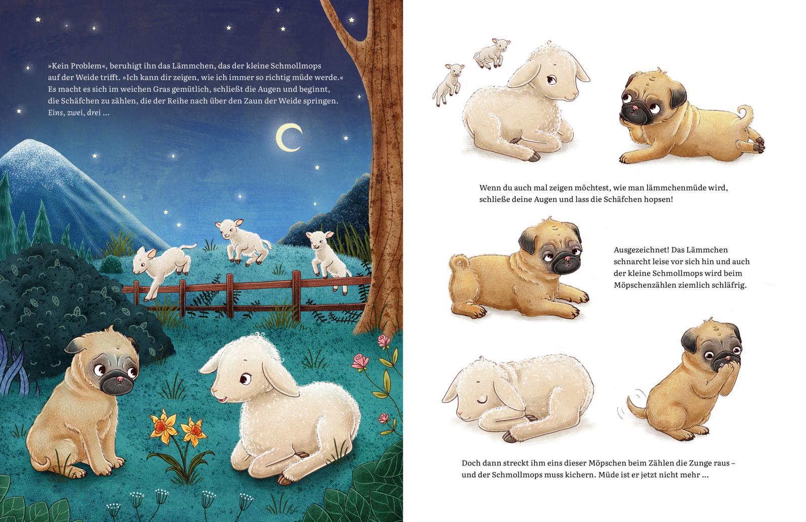 Beispielinhalt (Bild) Schlaf ein, kleiner Schmollmops