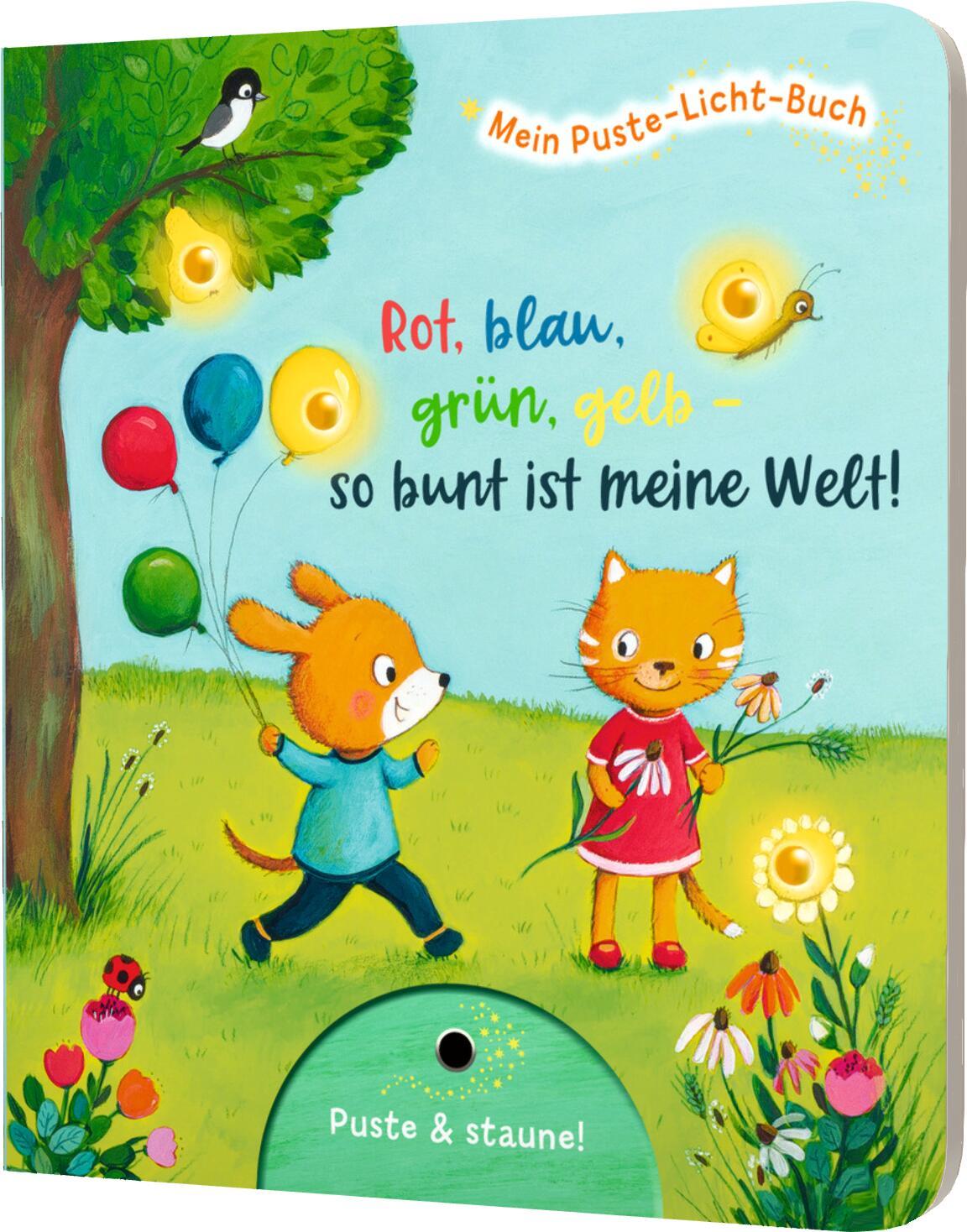 Vorderes Coverbild Mein Puste-Licht-Buch: Rot, blau, grün, gelb - so bunt ist meine Welt!