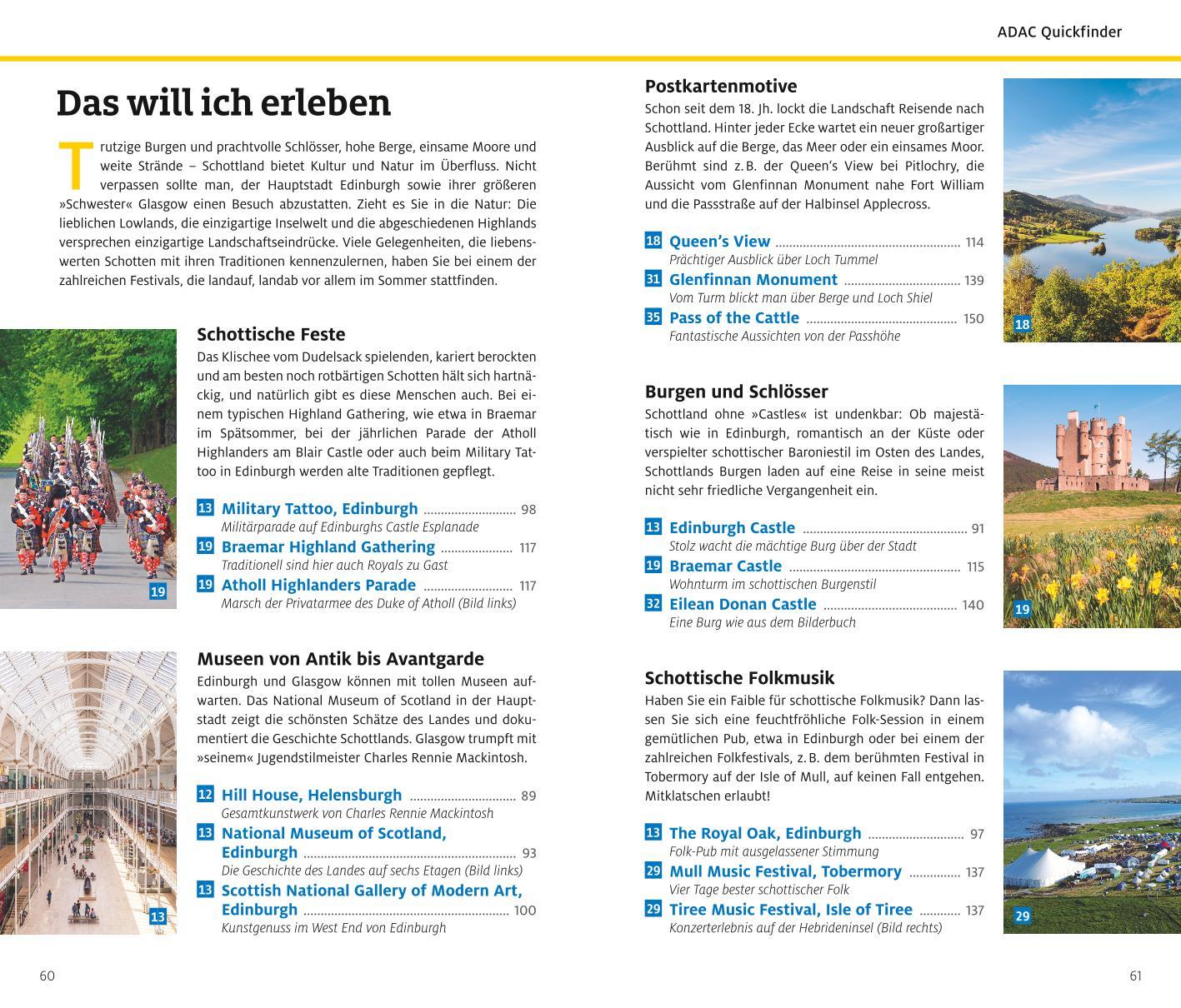 Beispielinhalt (Bild) ADAC Reiseführer plus Schottland