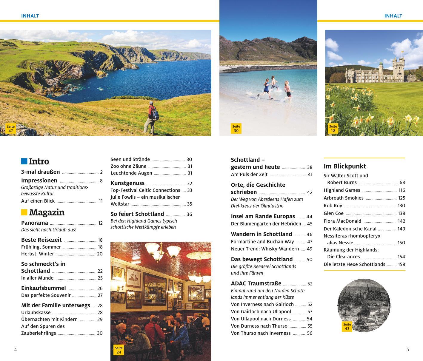 Beispielinhalt (Bild) ADAC Reiseführer plus Schottland
