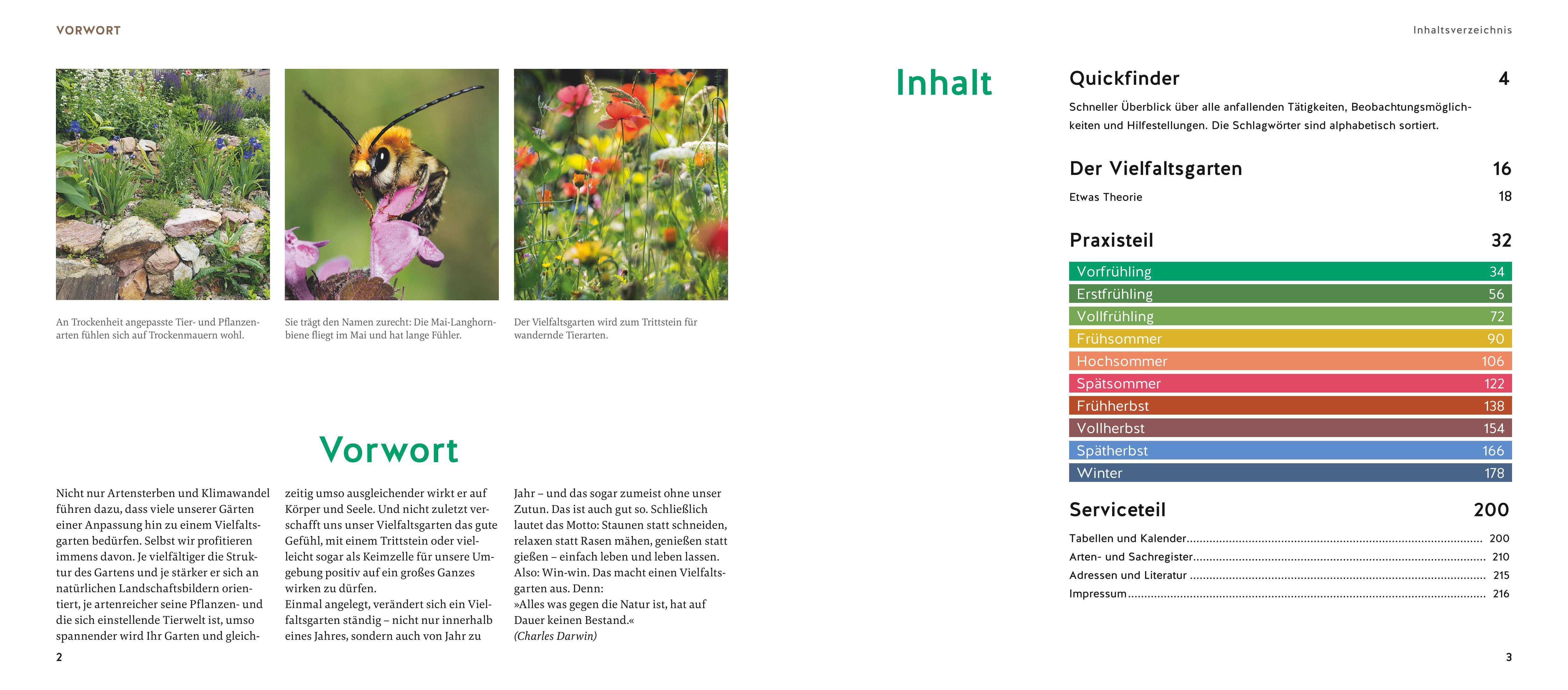 Beispielinhalt (Bild) Quickfinder Artenvielfalt im Gartenjahr