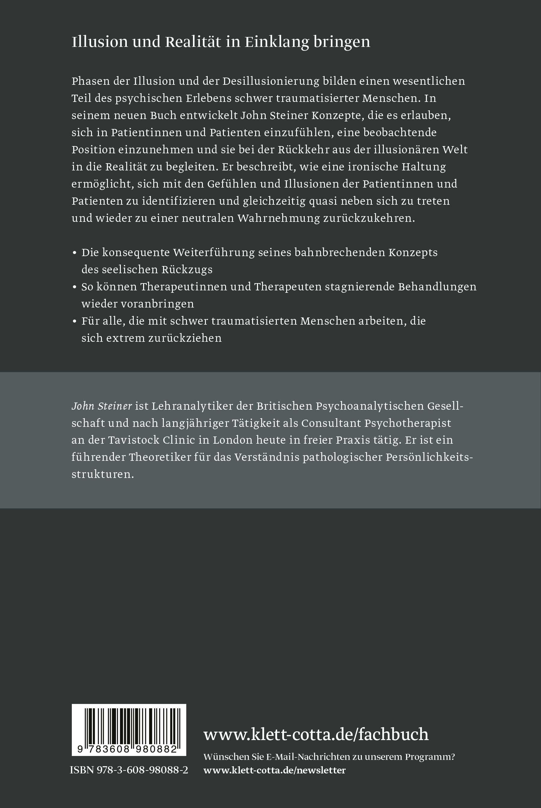Rückseitencover Illusion, Desillusionierung und Ironie in der Psychoanalyse