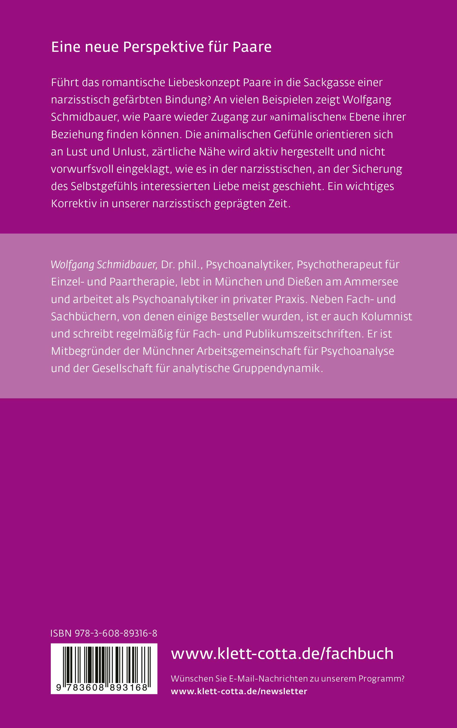 Rückseitencover Animalische und narzisstische Liebe (Leben Lernen, Bd. 338)