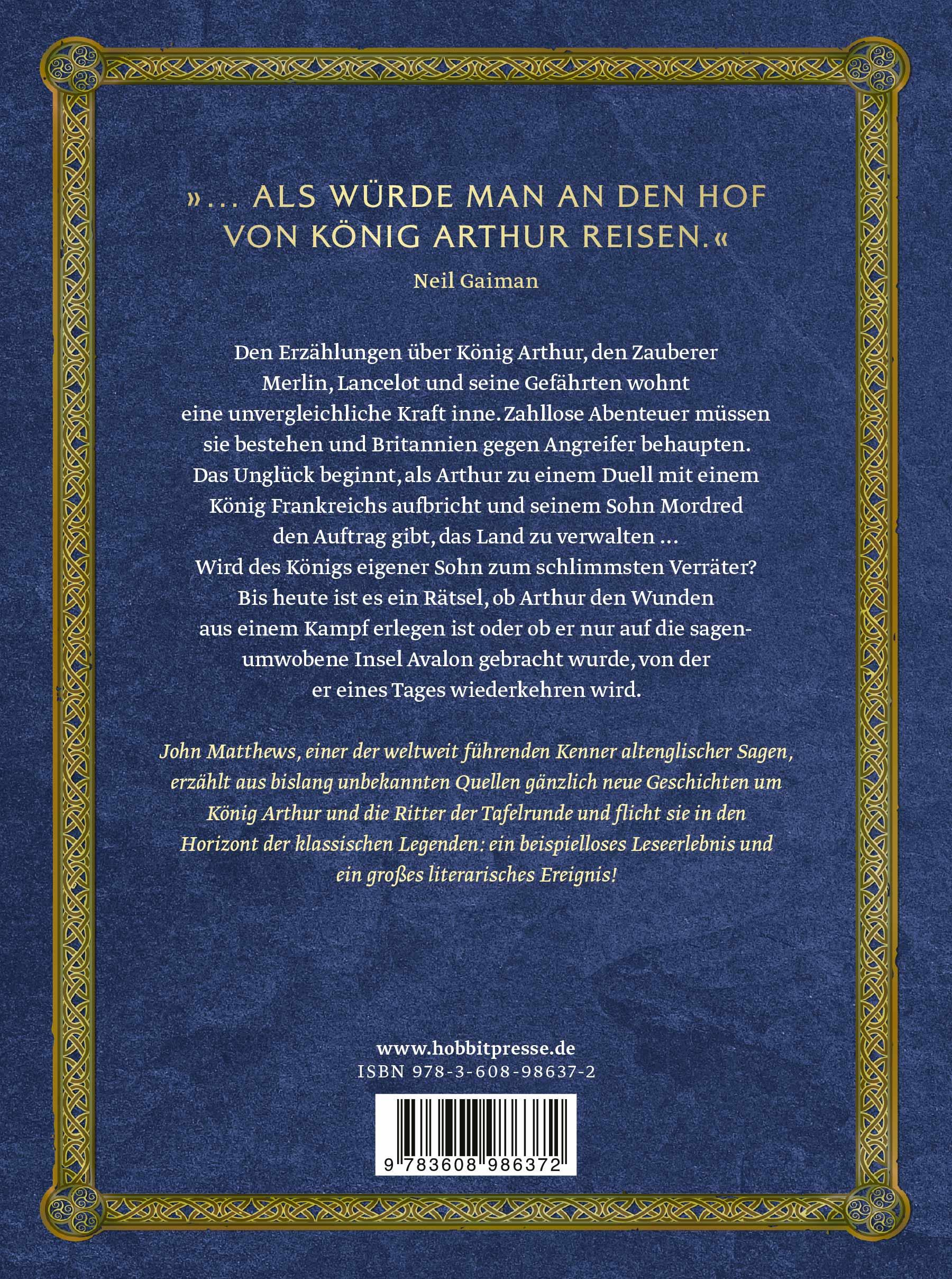 Rückseitencover Die Legende von König Arthur und den Rittern der Tafelrunde