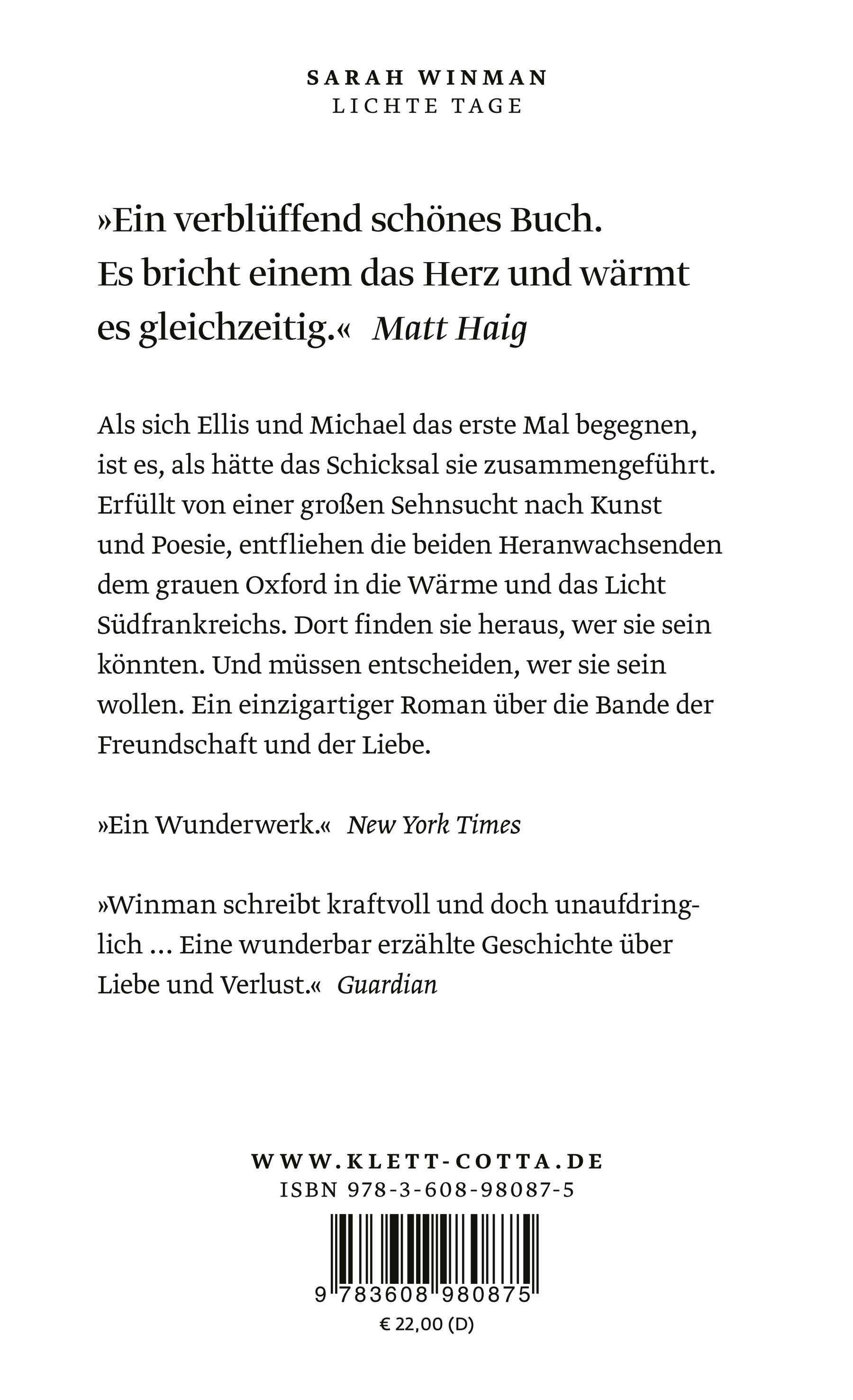 Rückseitencover Lichte Tage