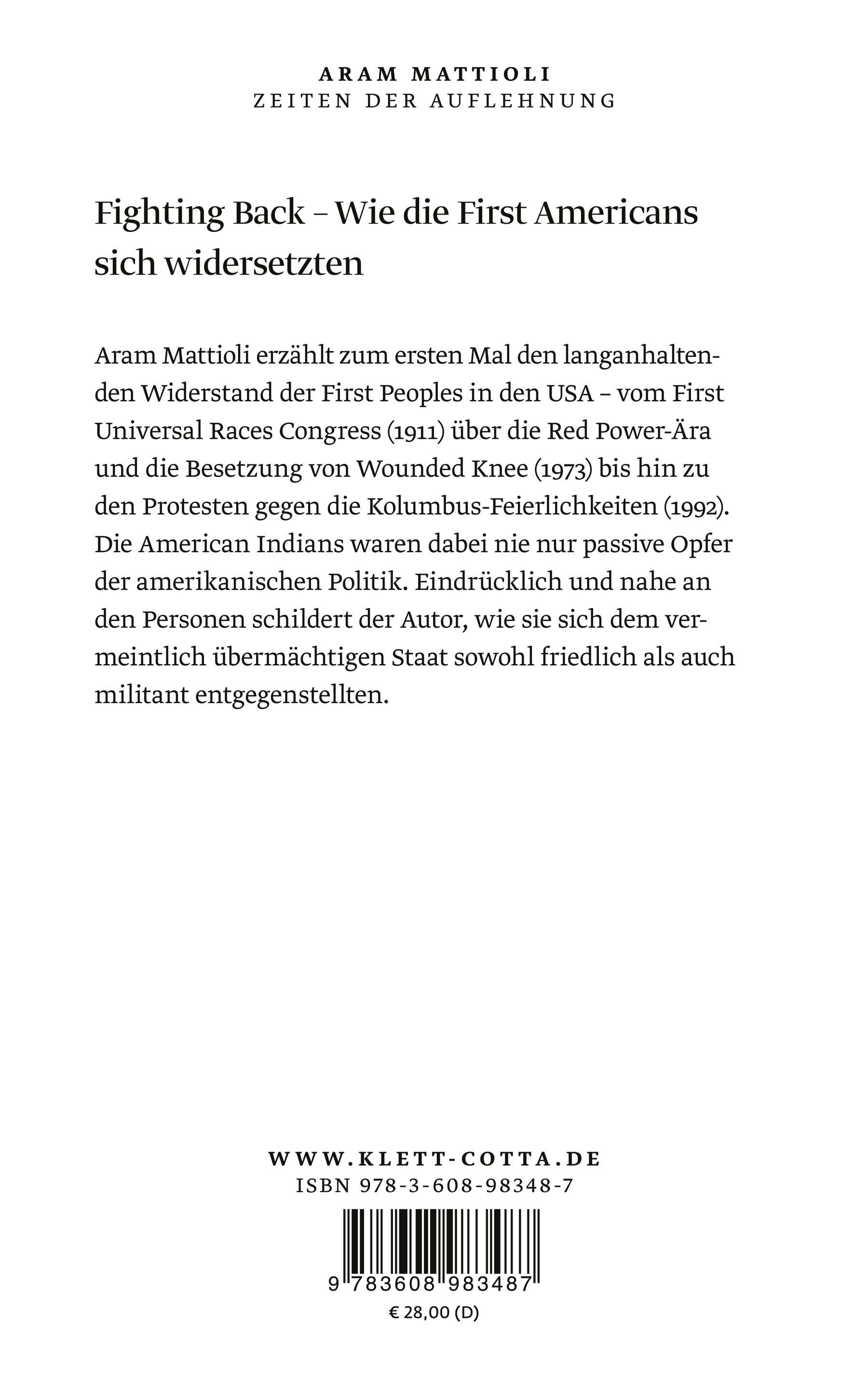 Rückseitencover Zeiten der Auflehnung