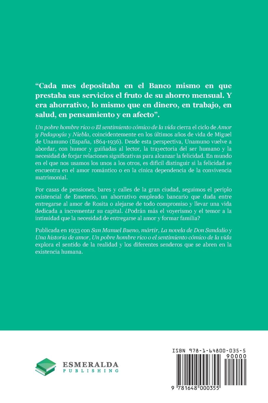 Rückseitencover Un pobre hombre rico o El sentimiento cómico de la vida
