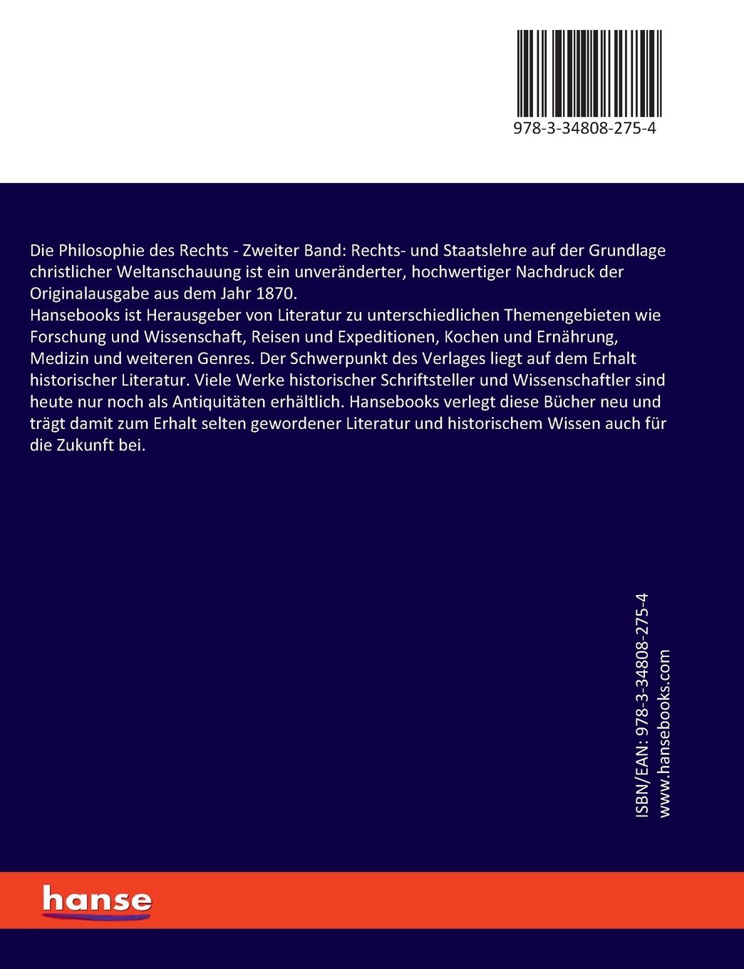 Rückseitencover Die Philosophie des Rechts