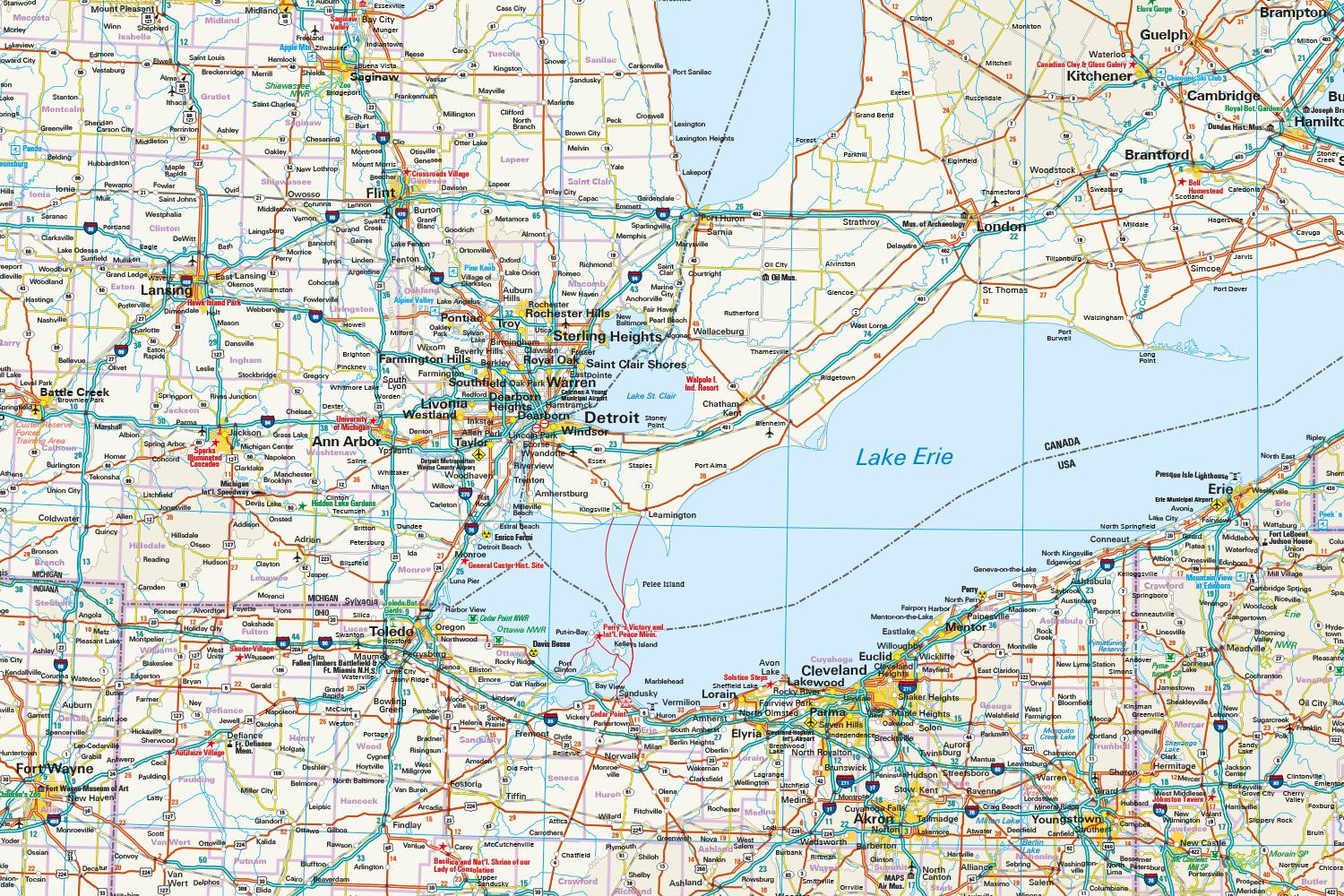 Beispielinhalt (Bild) Reise Know-How Landkarte USA, Nordost / USA, Northeast  (1:1.250.000) : Maine, Maryland, New York, Ohio, West Virginia, ...