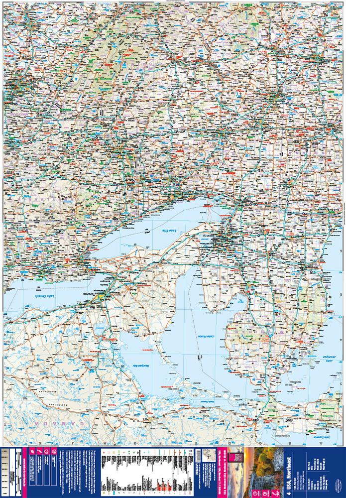 Beispielinhalt (Bild) Reise Know-How Landkarte USA, Nordost / USA, Northeast  (1:1.250.000) : Maine, Maryland, New York, Ohio, West Virginia, ...