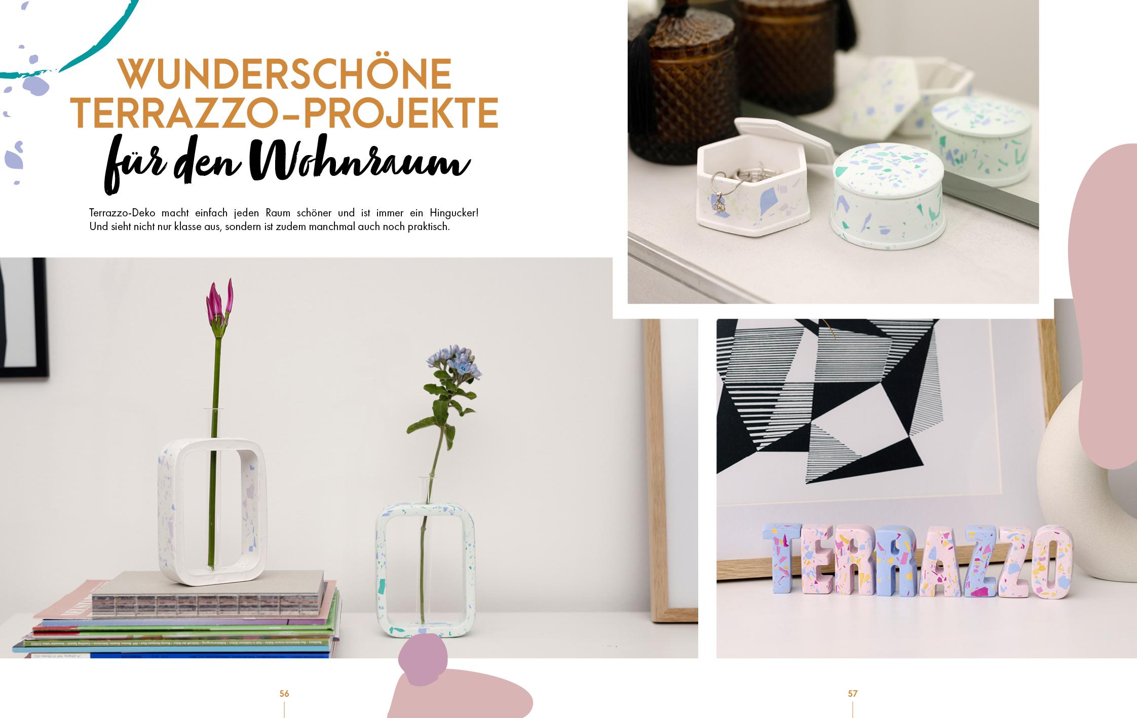 Beispielinhalt (Bild) Terrazzo-Dekoideen einfach selber gießen