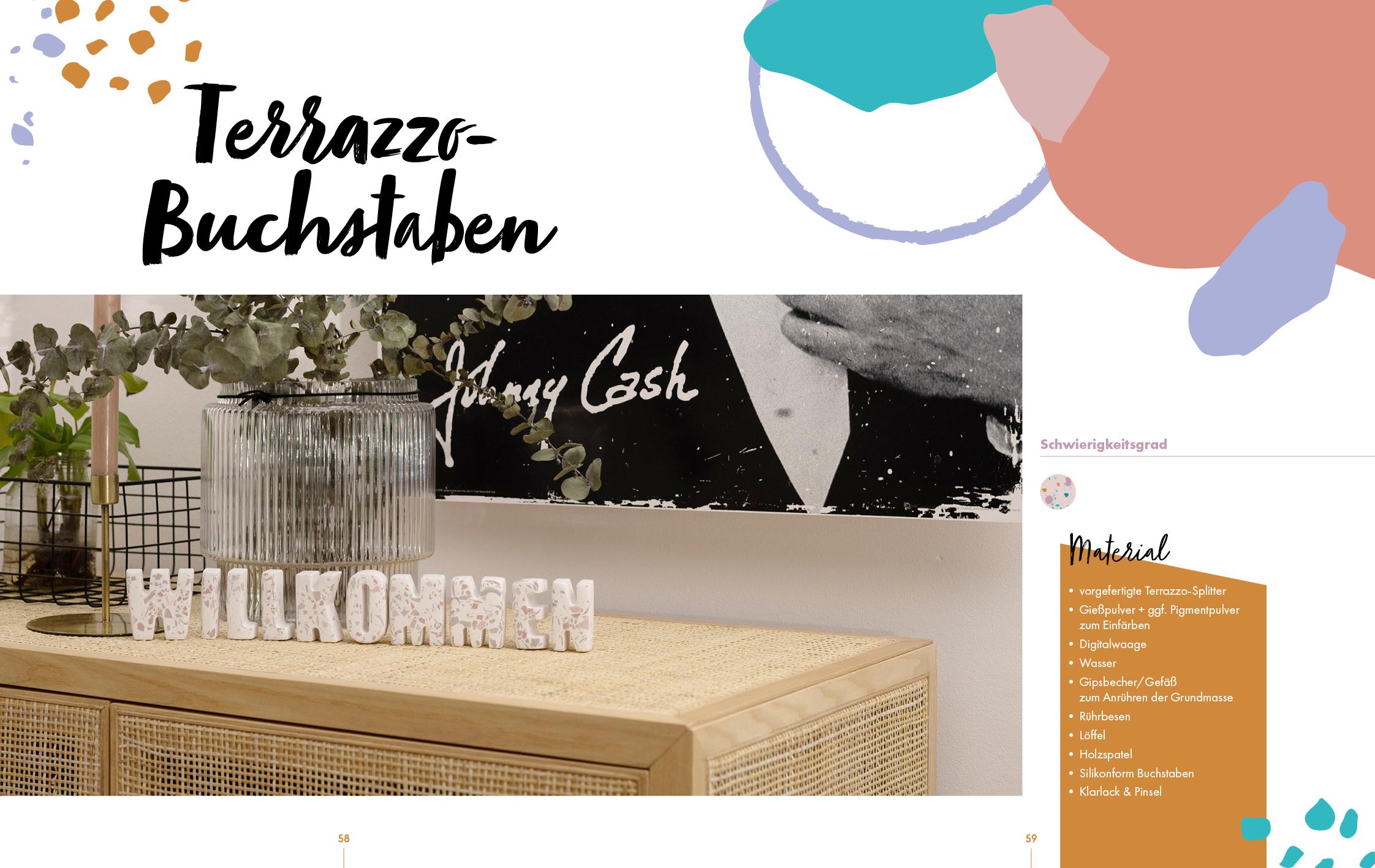 Beispielinhalt (Bild) Terrazzo-Dekoideen einfach selber gießen