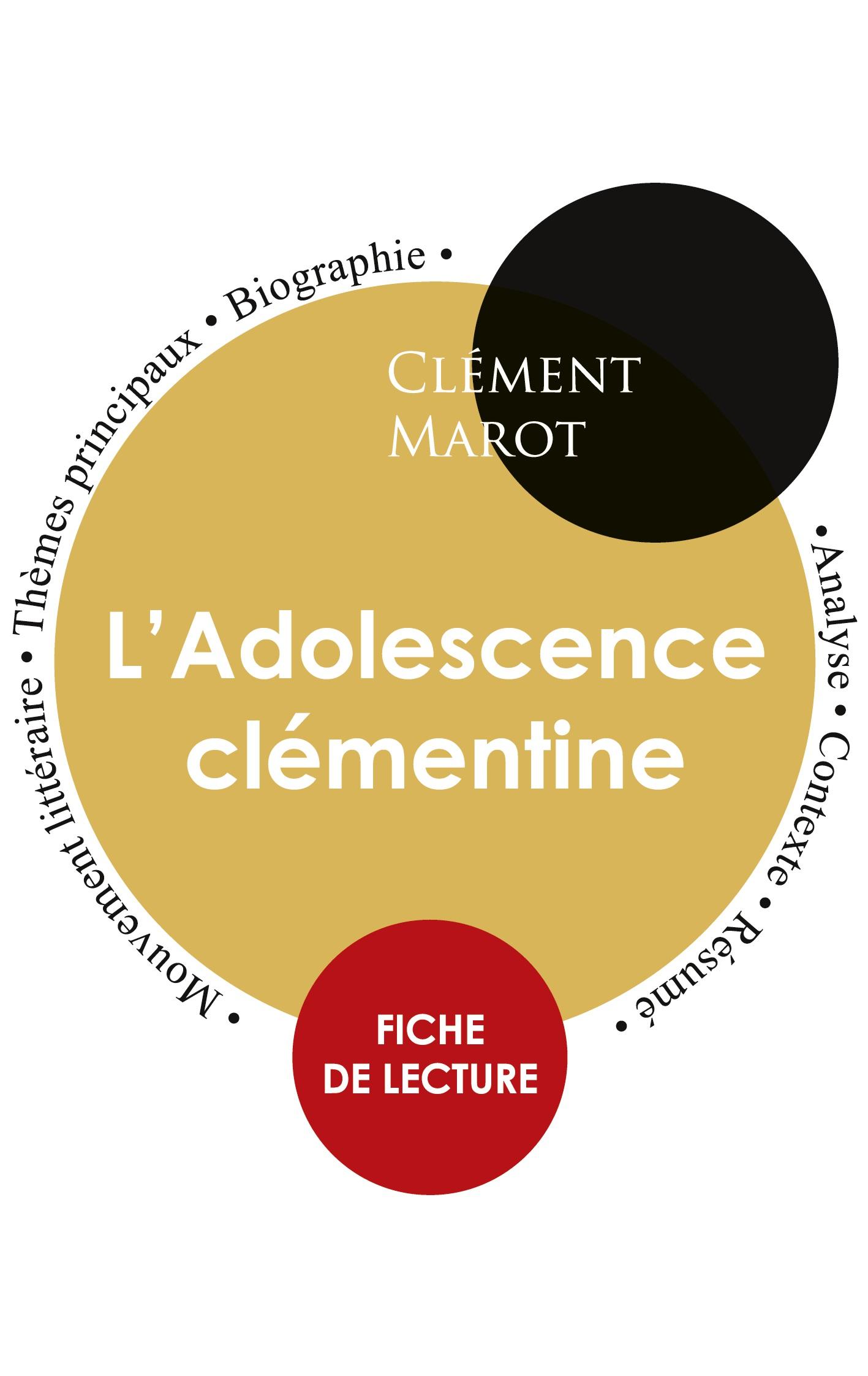 Vorderes Coverbild Fiche de lecture L'Adolescence clémentine de Clément Marot (Étude intégrale)
