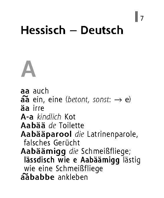 Beispielinhalt (Bild) Langenscheidt Lilliput Hessisch