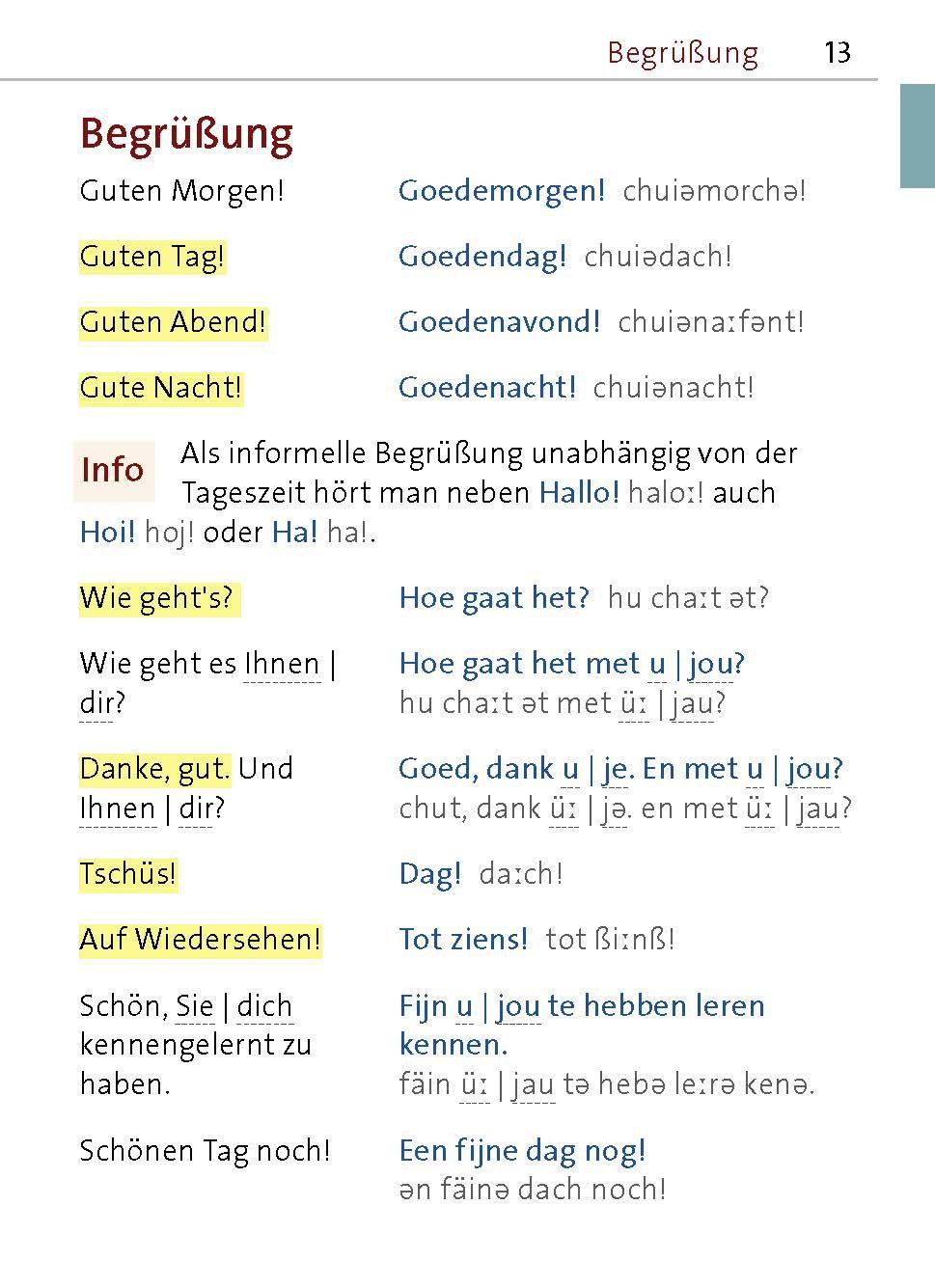 Beispielinhalt (Bild) Langenscheidt Universal-Sprachführer Niederländisch