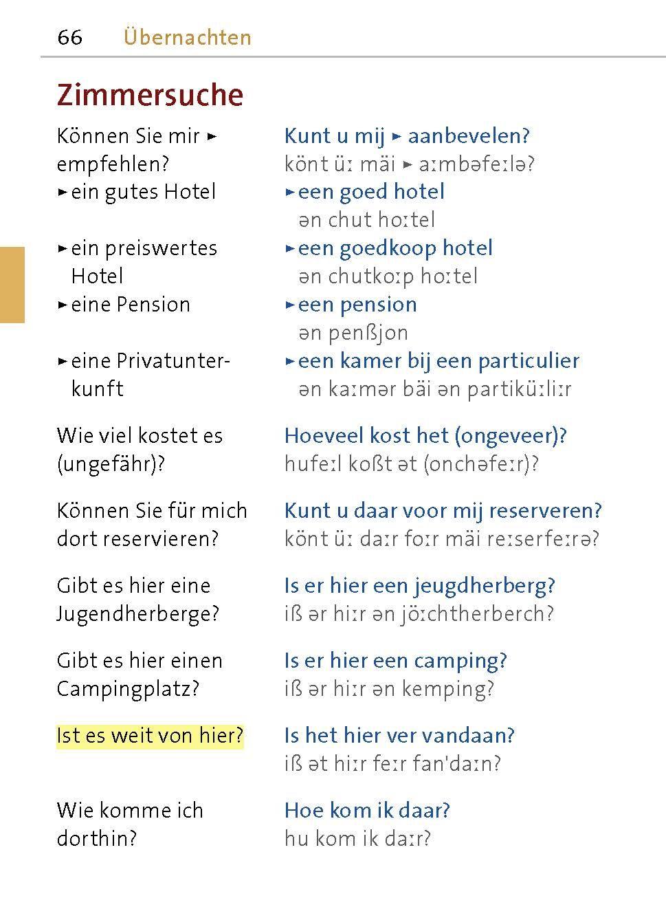 Beispielinhalt (Bild) Langenscheidt Universal-Sprachführer Niederländisch