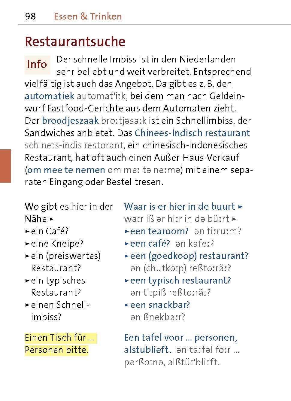 Beispielinhalt (Bild) Langenscheidt Universal-Sprachführer Niederländisch